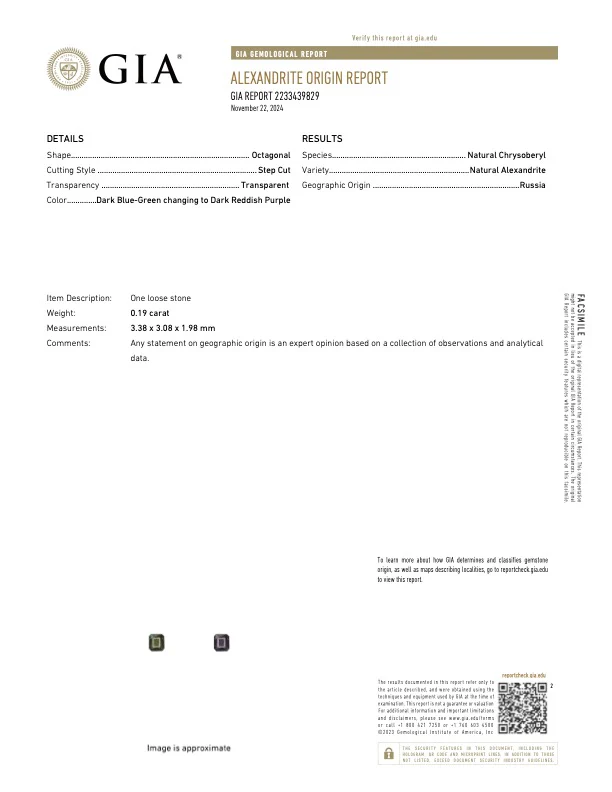 0.19 Carat Alexandrite - Russian - GIA - Image 3