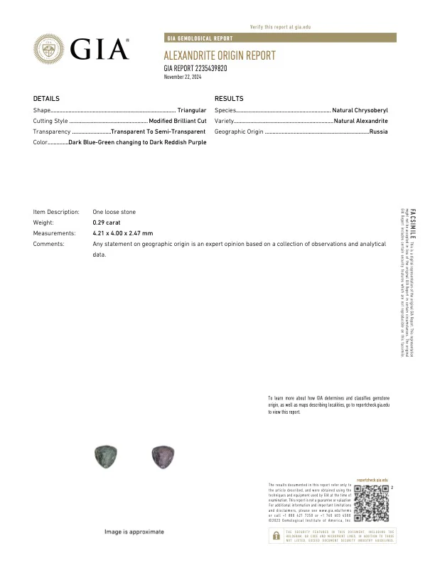 0.29 Carat Alexandrite - Russian - GIA - Image 3