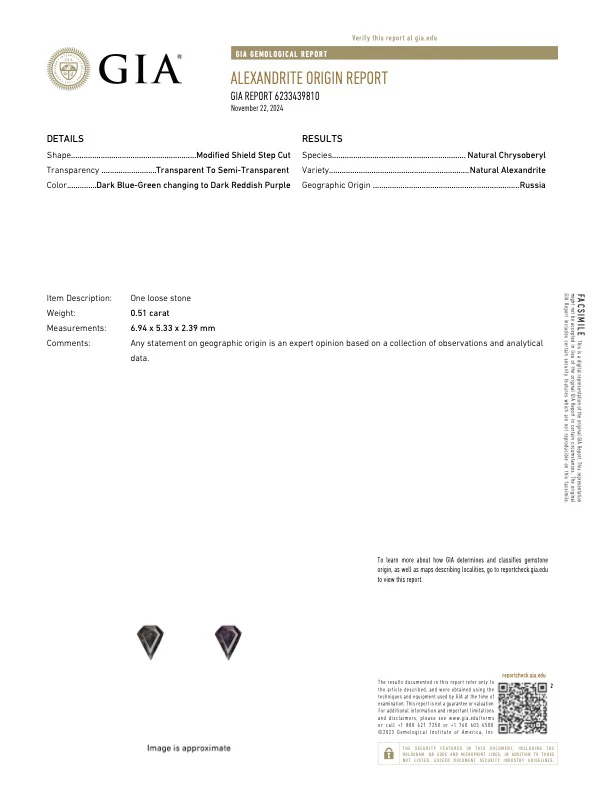 0.51 Carat Alexandrite - Russian - GIA - Image 3