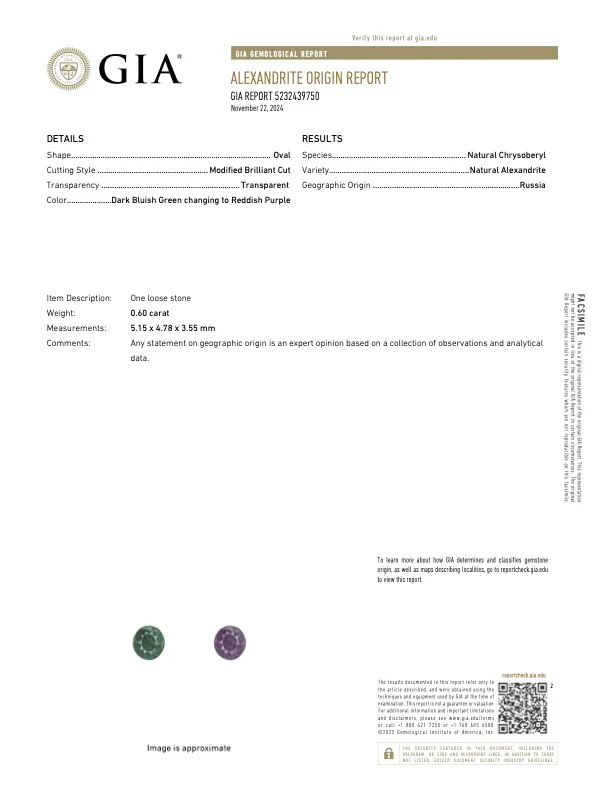 0.60 Carat Alexandrite - Russian - GIA - Image 3