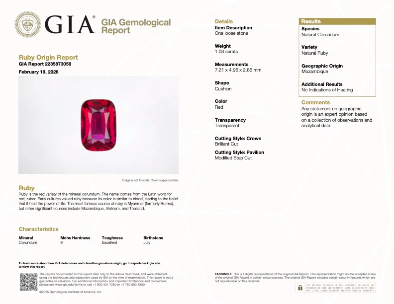 1.03 Carat No Heat Ruby - GIA - Image 2