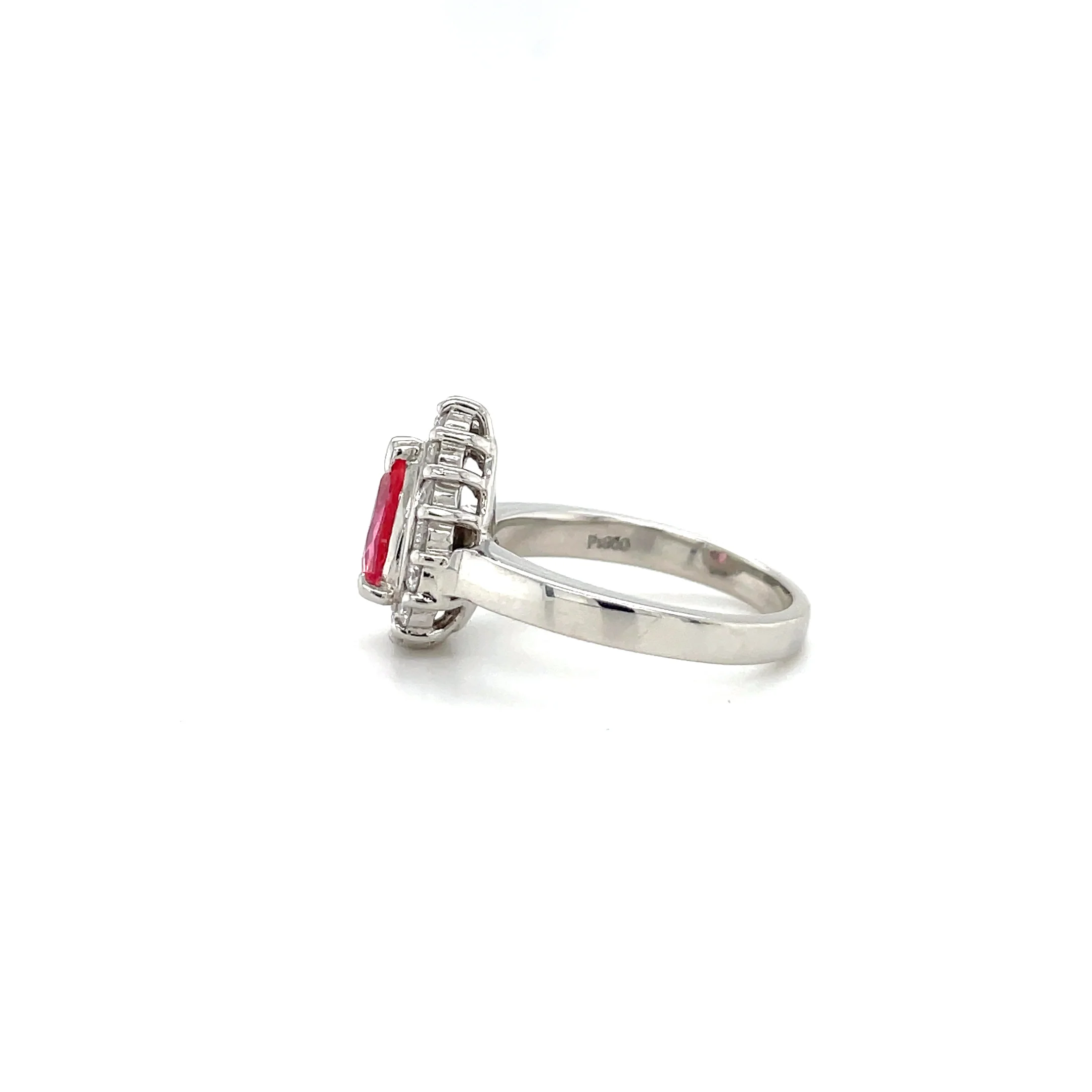 1.07 Carat Padparadscha Sapphire and Diamond Ring - AIGS - Image 2