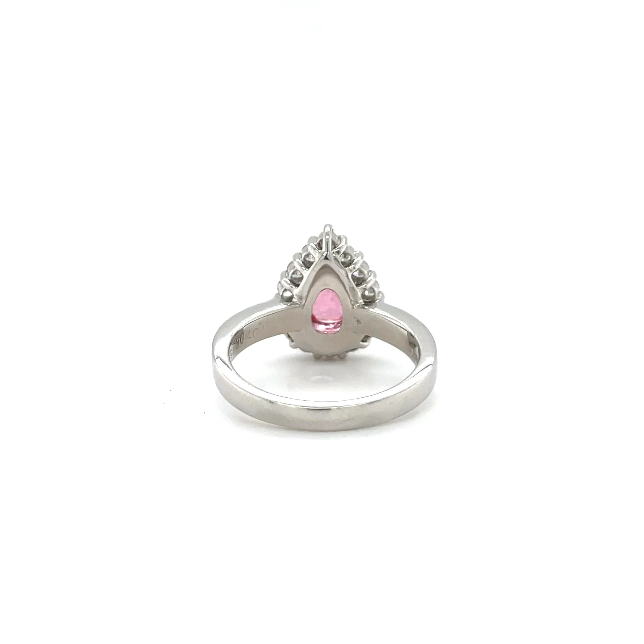1.07 Carat Padparadscha Sapphire and Diamond Ring - AIGS - Image 3