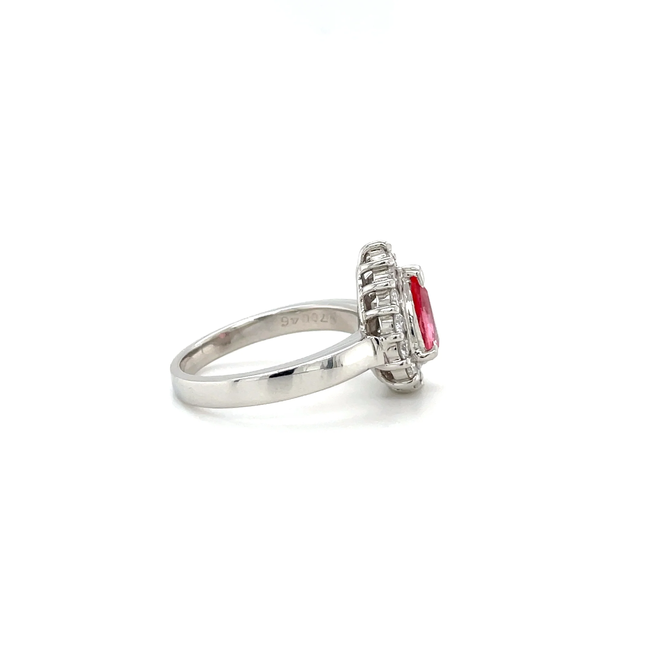 1.07 Carat Padparadscha Sapphire and Diamond Ring - AIGS - Image 4