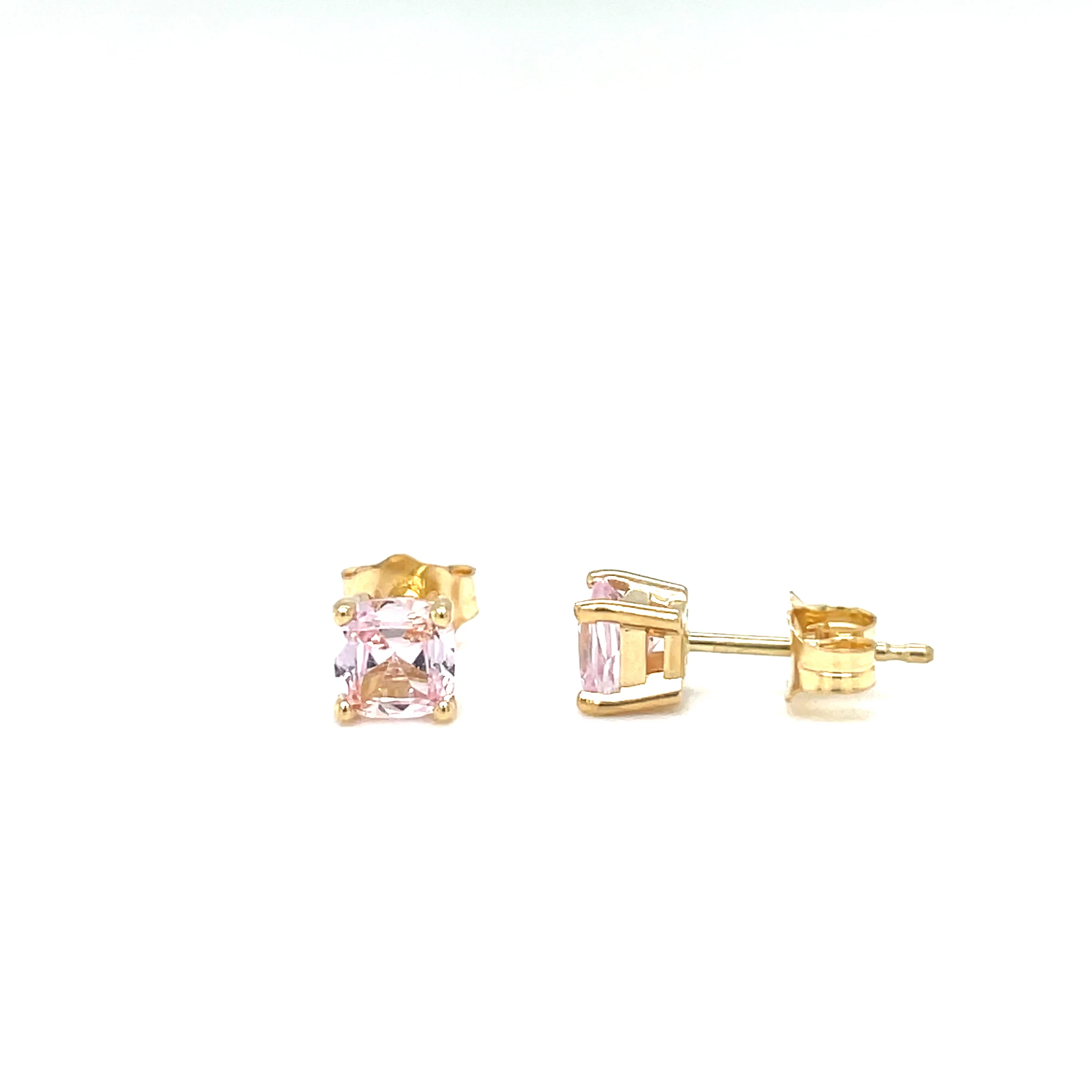 1.10 Carat Cushion Pink Sapphire Studs - Image 3