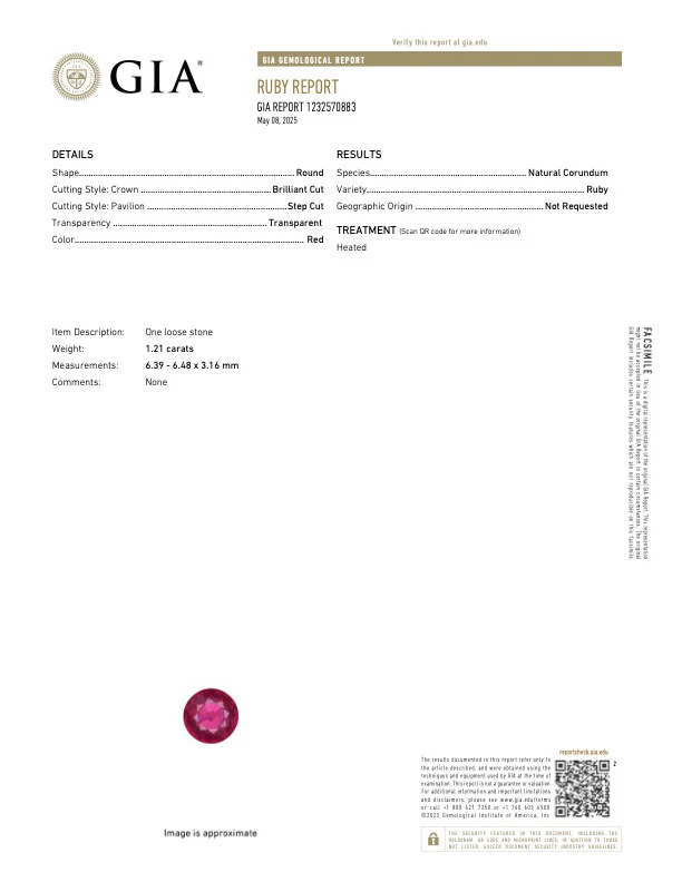 1.21 Carat Ruby - GIA - Image 3