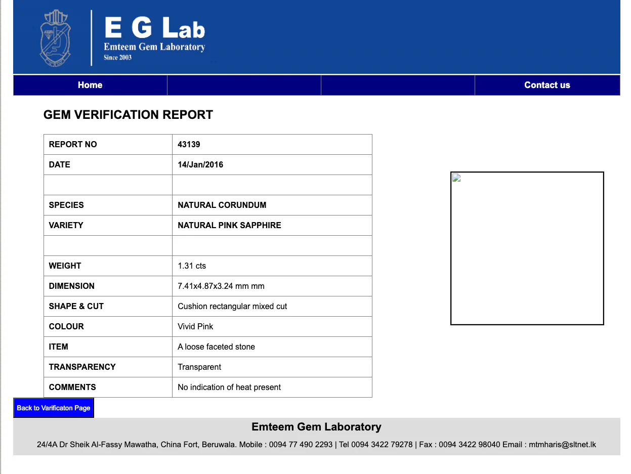 1.31 Carat Pink Sapphire - EGL - Image 3