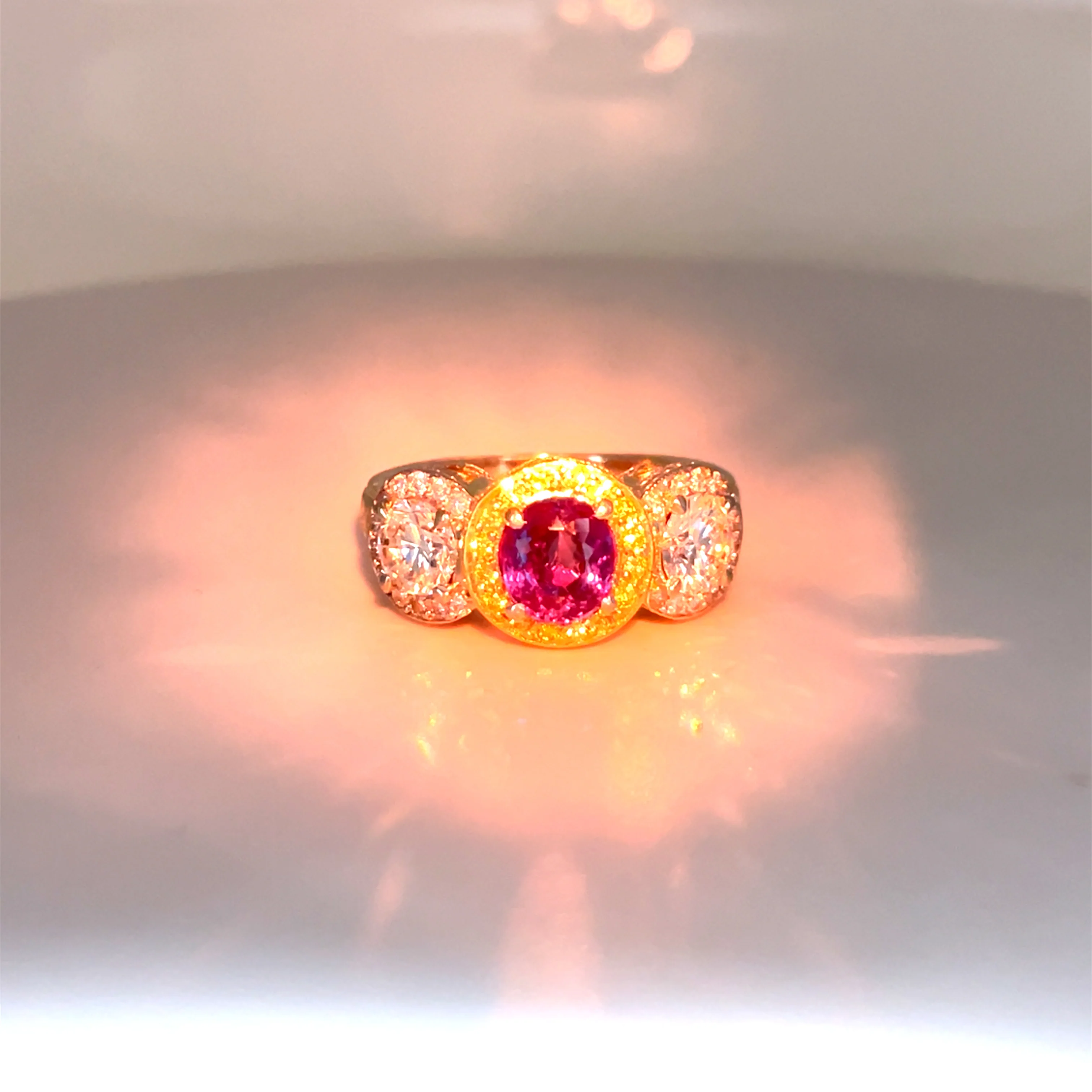 1.36 Carat Alexandrite and Diamond Ring - Image 3
