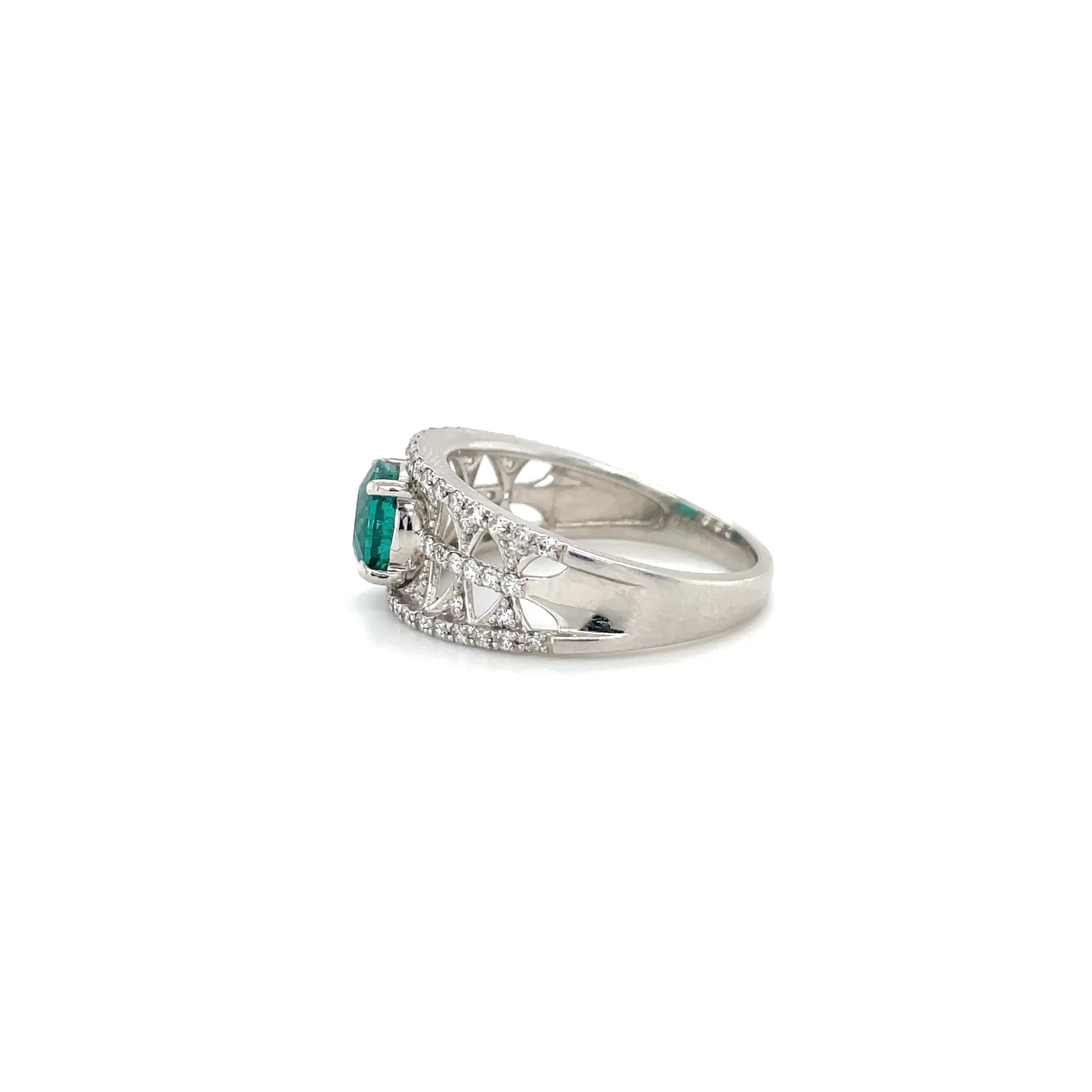 1.49 Carat Brazilian Paraiba Tourmaline and Diamond Ring - GIA - Image 2