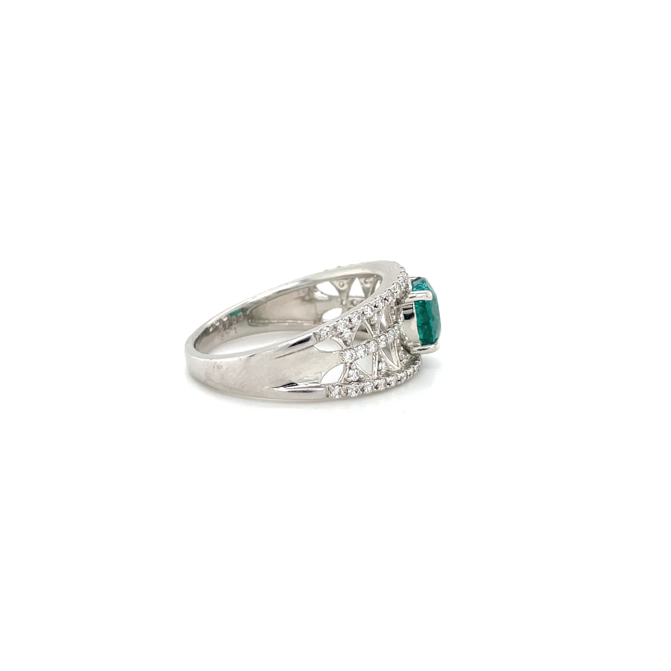 1.49 Carat Brazilian Paraiba Tourmaline and Diamond Ring - GIA - Image 4