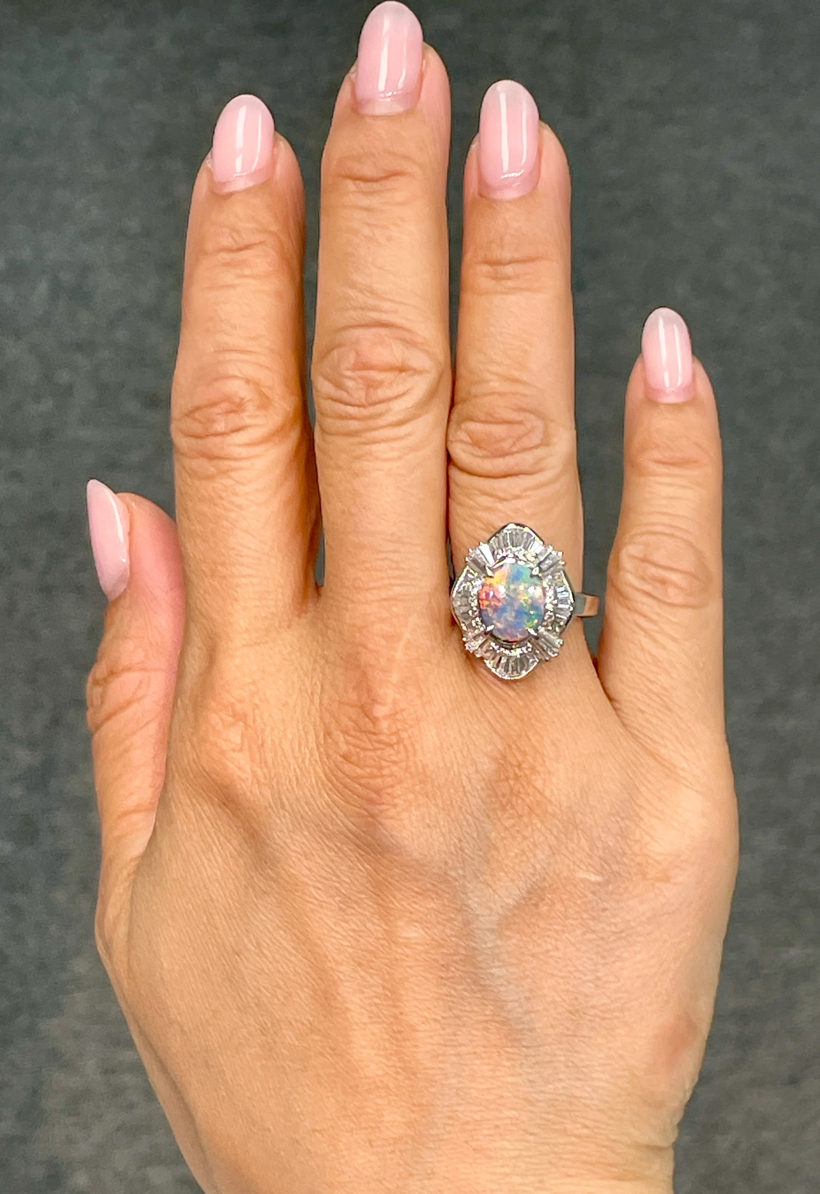 1.49 Carat Opal and Diamond Ring - Image 5