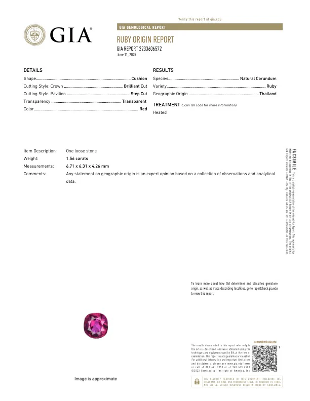 1.56 Carat Ruby - GIA - Image 3