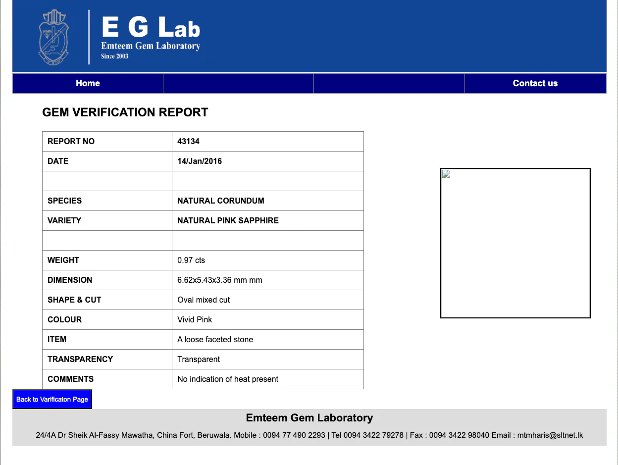 0.97 Carat No Heat Pink Sapphire - EGL - Image 4