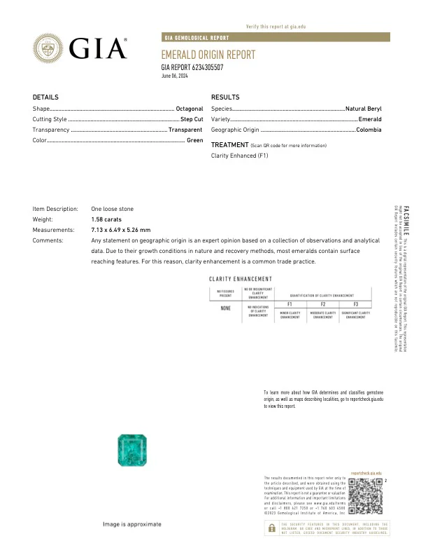 1.58 Carat Colombian Emerald - GIA - Image 3