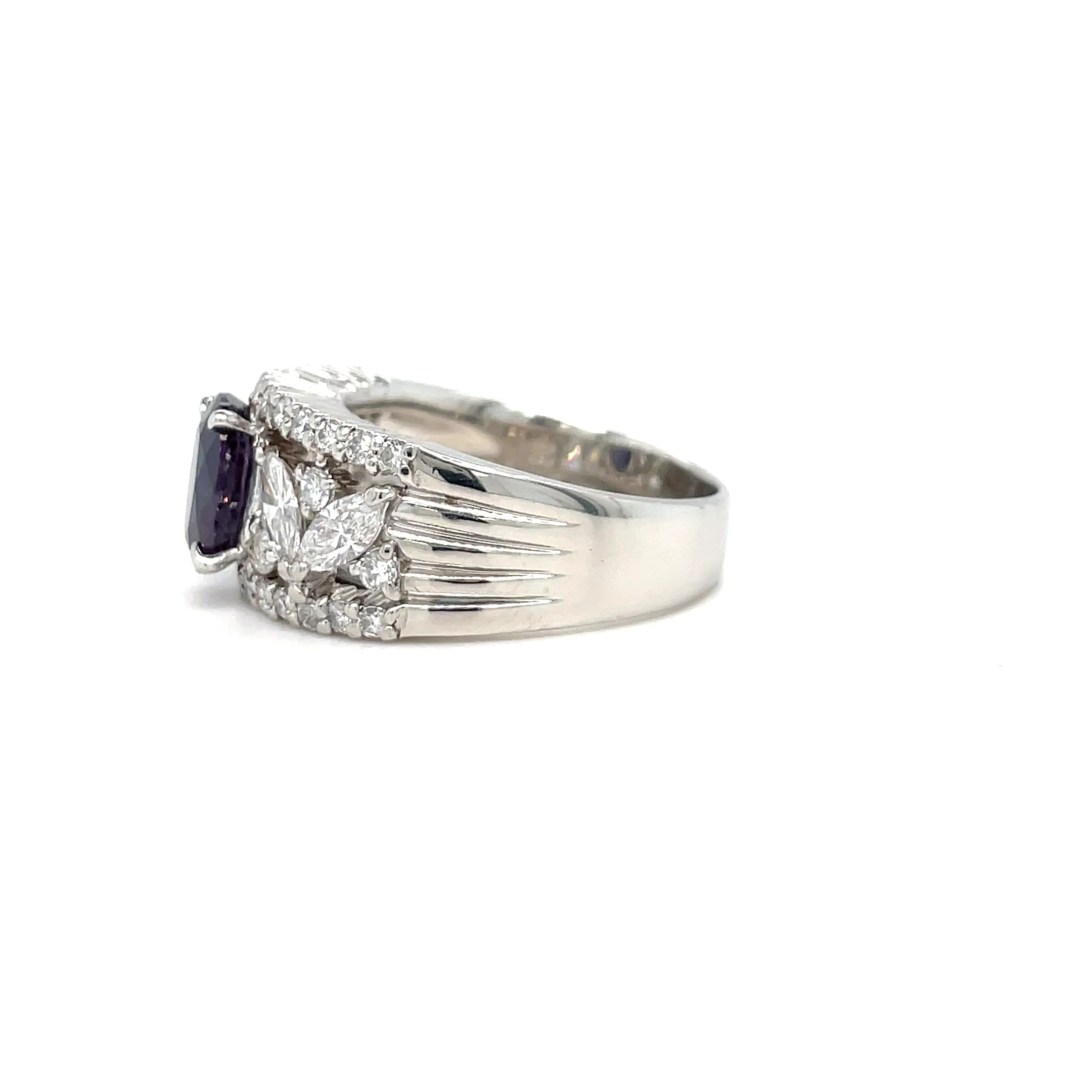 1.82 Carat Alexandrite and Diamond Ring - GIA - Image 2
