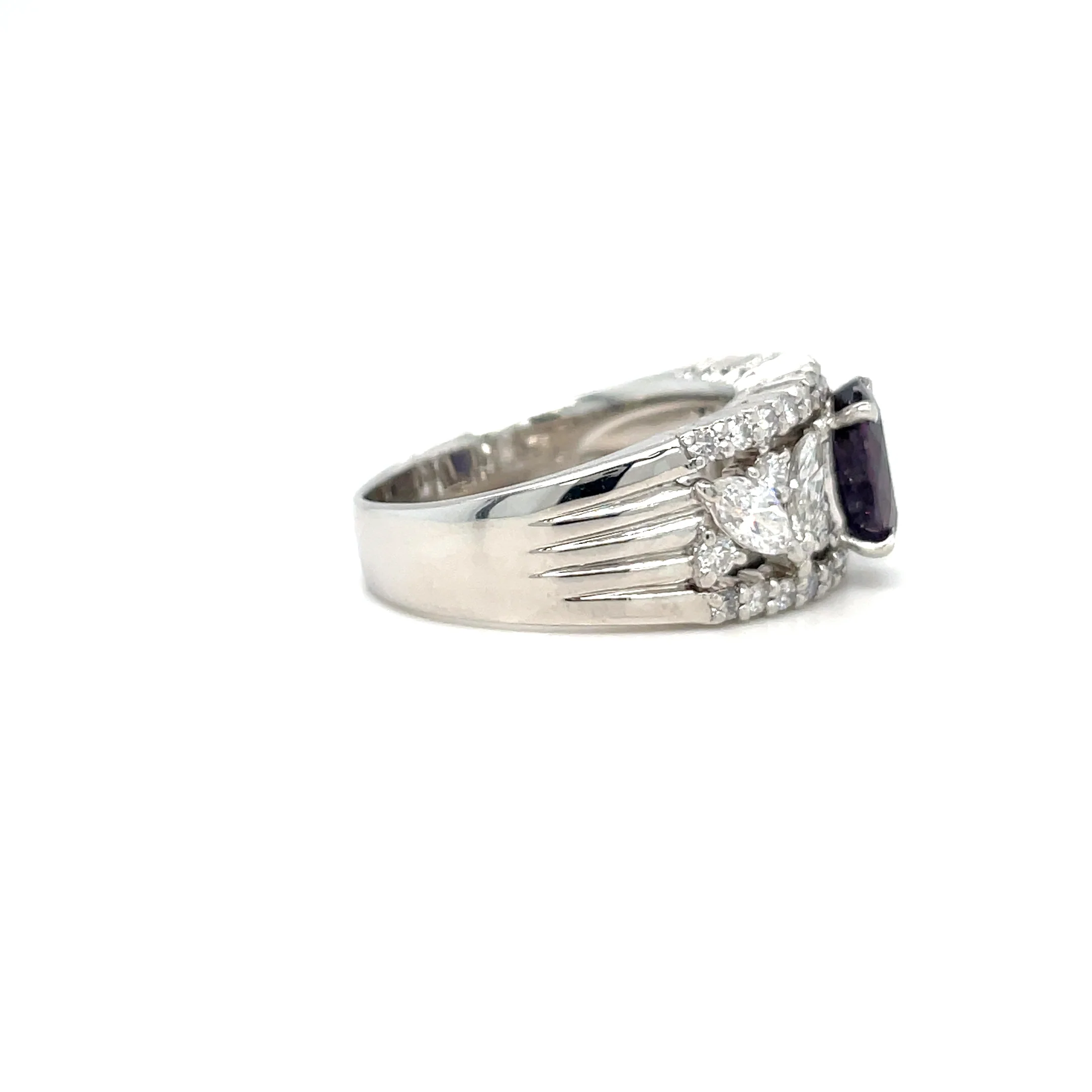 1.82 Carat Alexandrite and Diamond Ring - GIA - Image 4