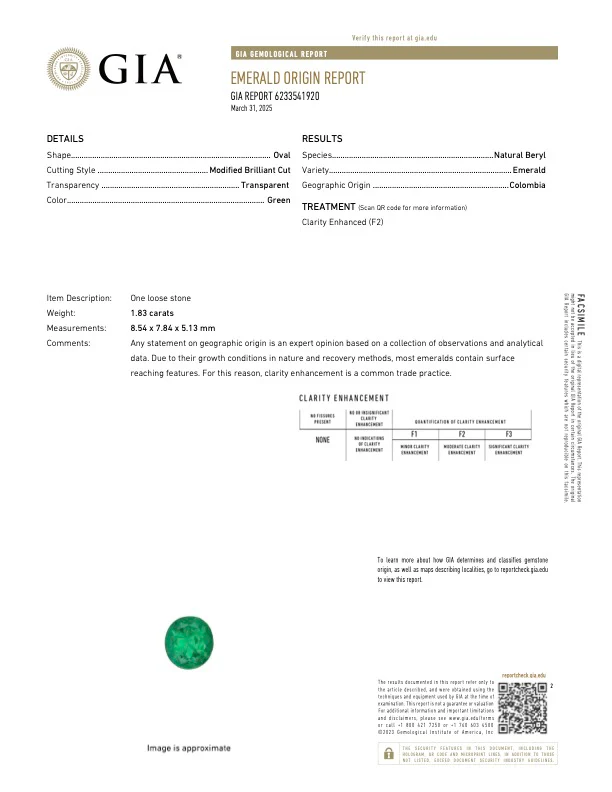 1.83 Carat Colombian Emerald - GIA - Image 4
