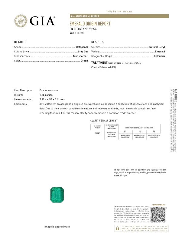 1.96 Carat Colombian Emerald - GIA - Image 3