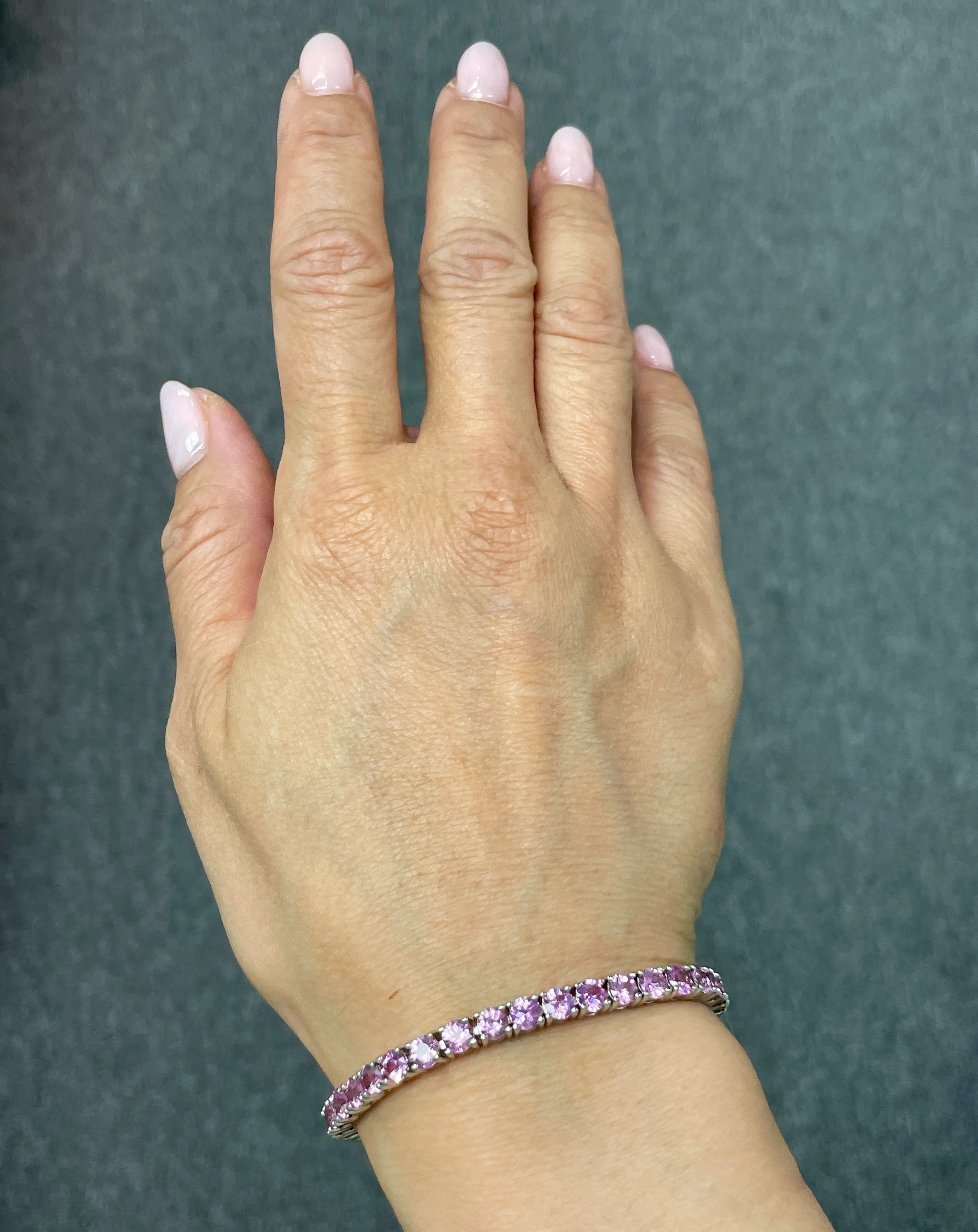 11.20 Carat Pink Sapphire Tennis Bracelet - Image 2