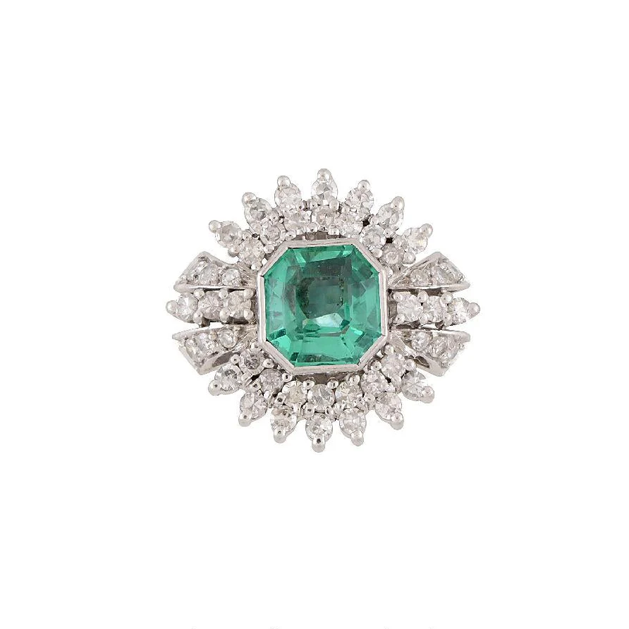 3.00 Carat Colombian Emerald and Diamond Ring - GIA - Image 4