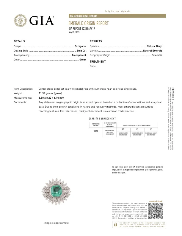 3.00 Carat Colombian Emerald and Diamond Ring - GIA - Image 5