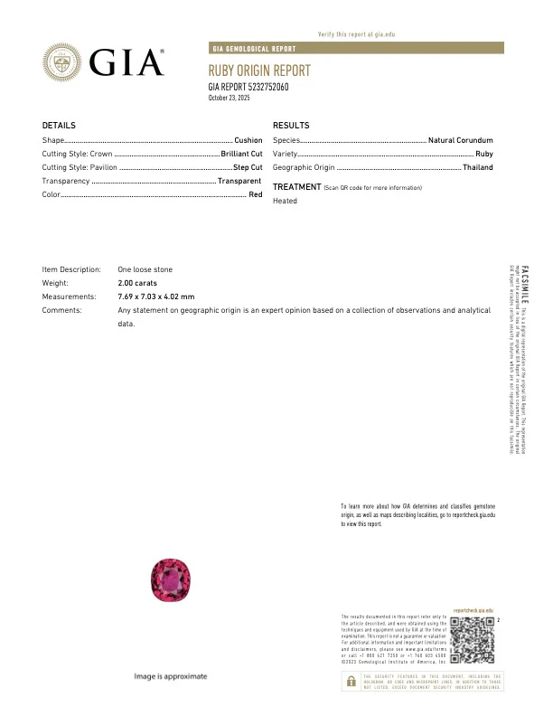 2.00 Carat Ruby - GIA - Image 3
