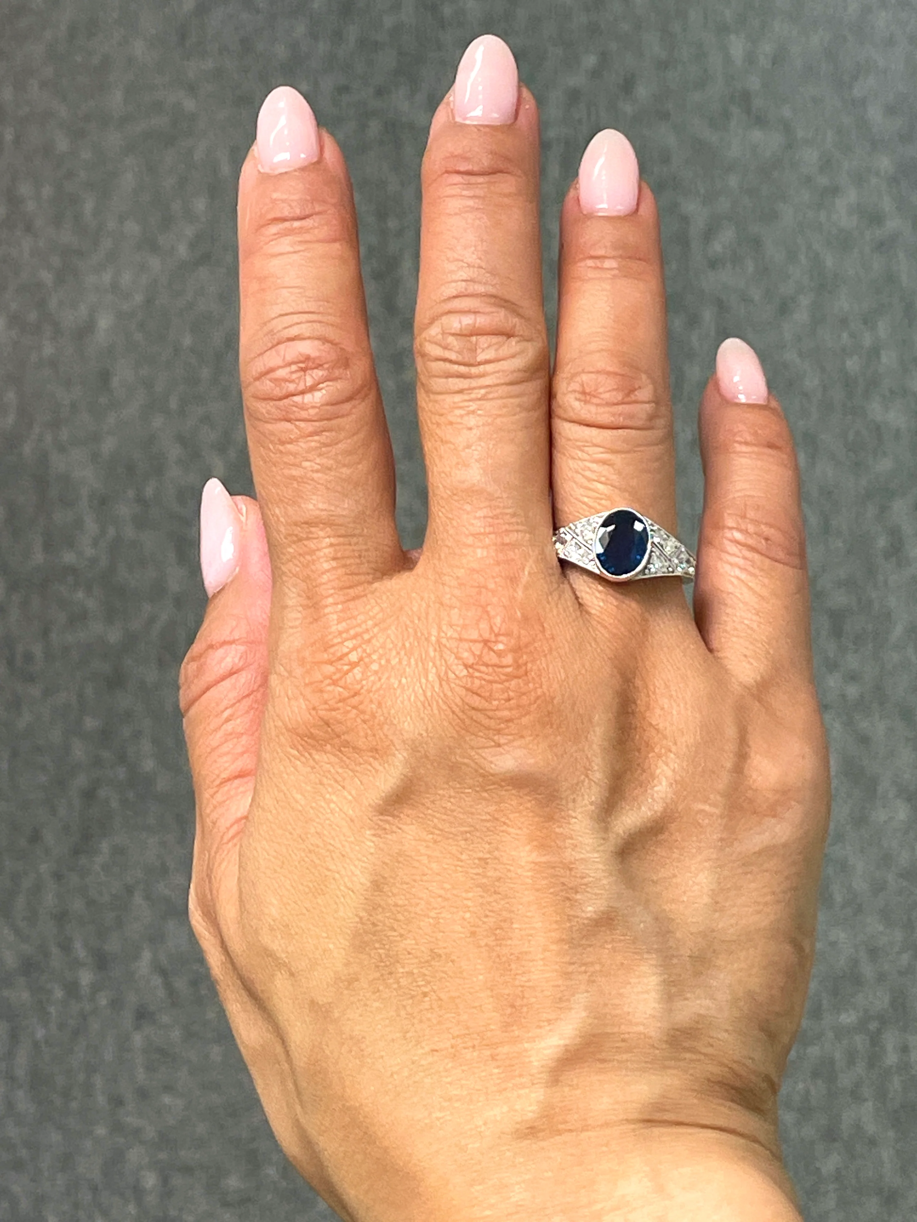 2.02 Carat Sapphire and Diamond Ring - Image 2