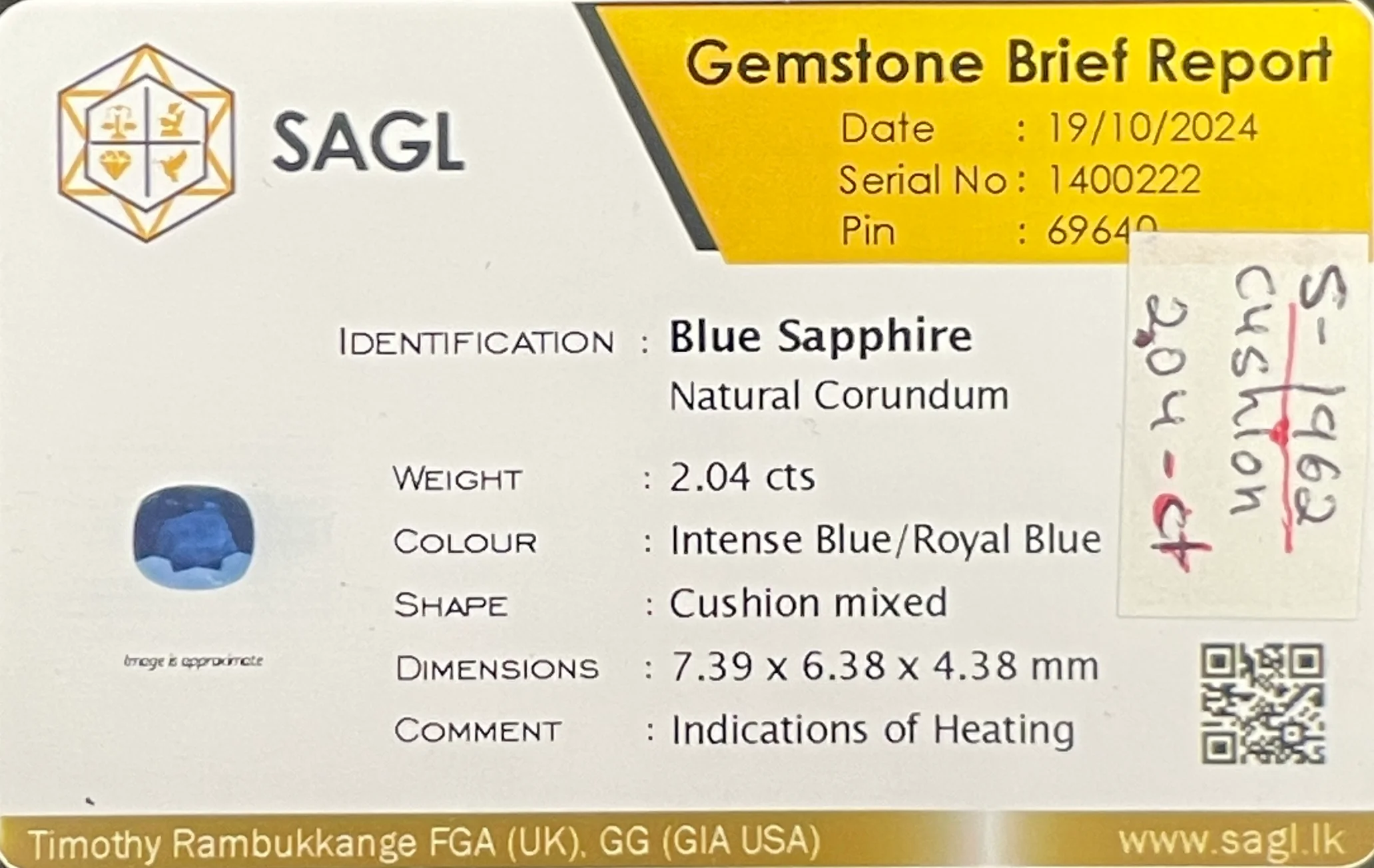 2.04 Carat Blue Sapphire - Image 3