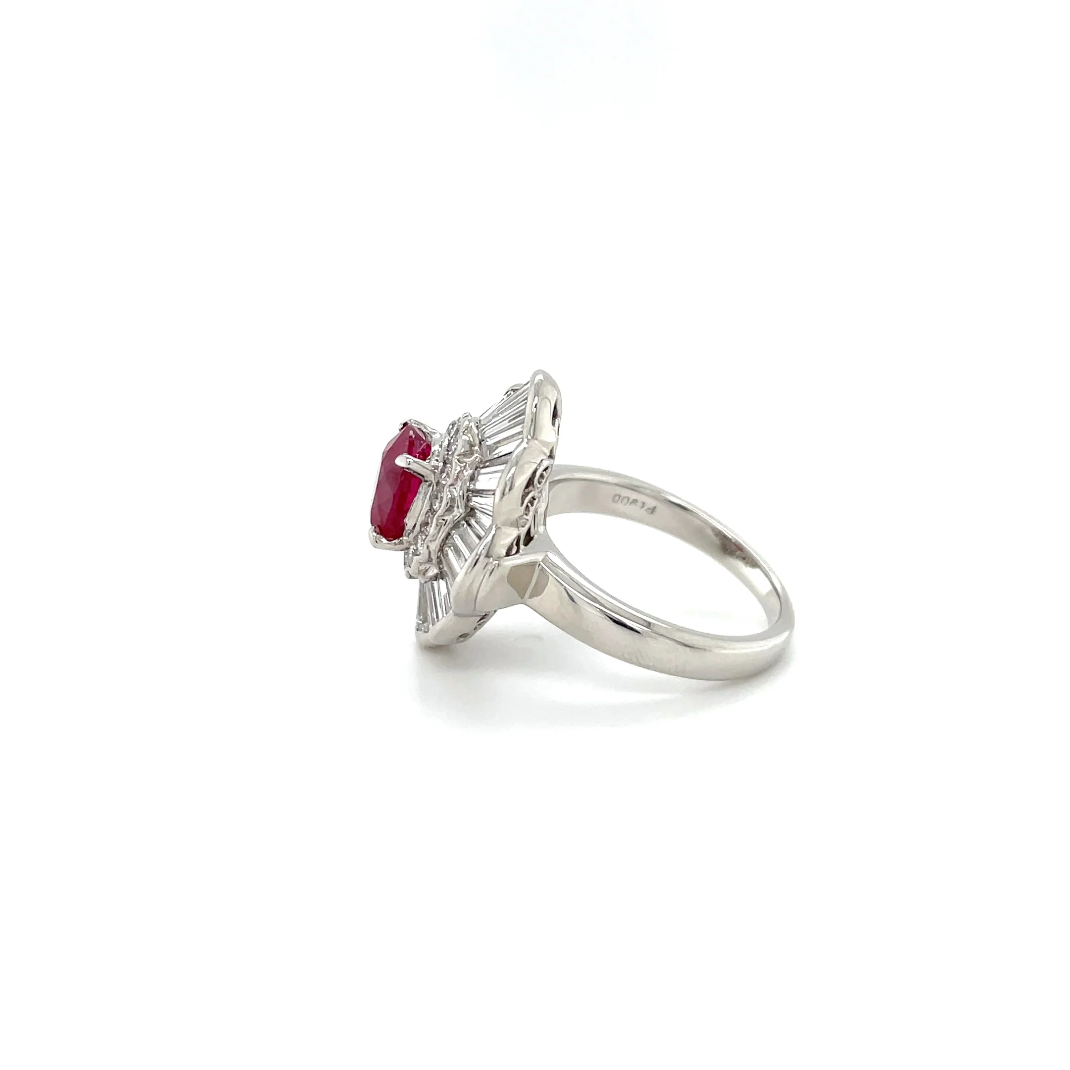 2.13 Carat Thai Ruby and Diamond Ring - GIA - Image 2