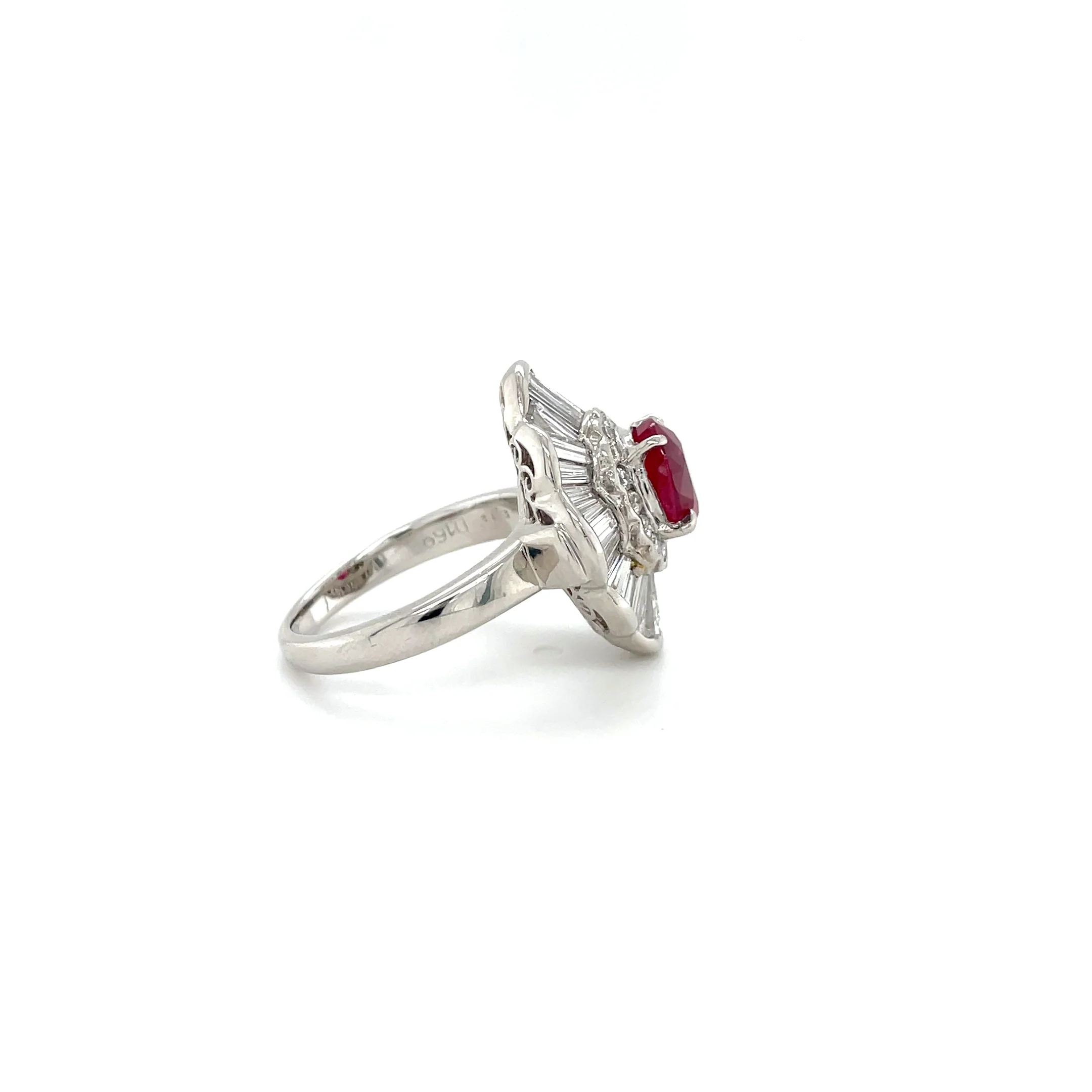2.13 Carat Thai Ruby and Diamond Ring - GIA - Image 4