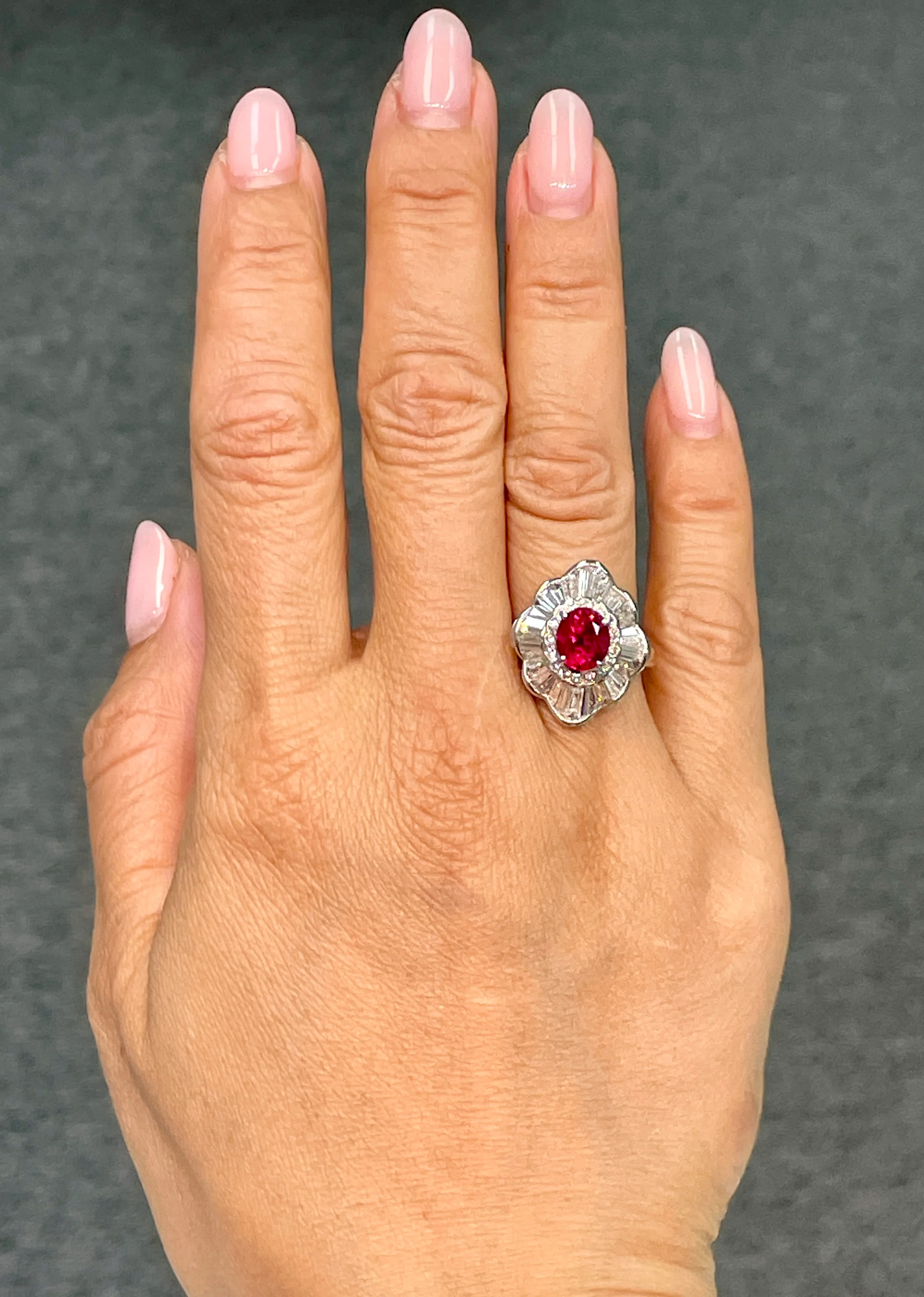 2.13 Carat Thai Ruby and Diamond Ring - GIA - Image 5