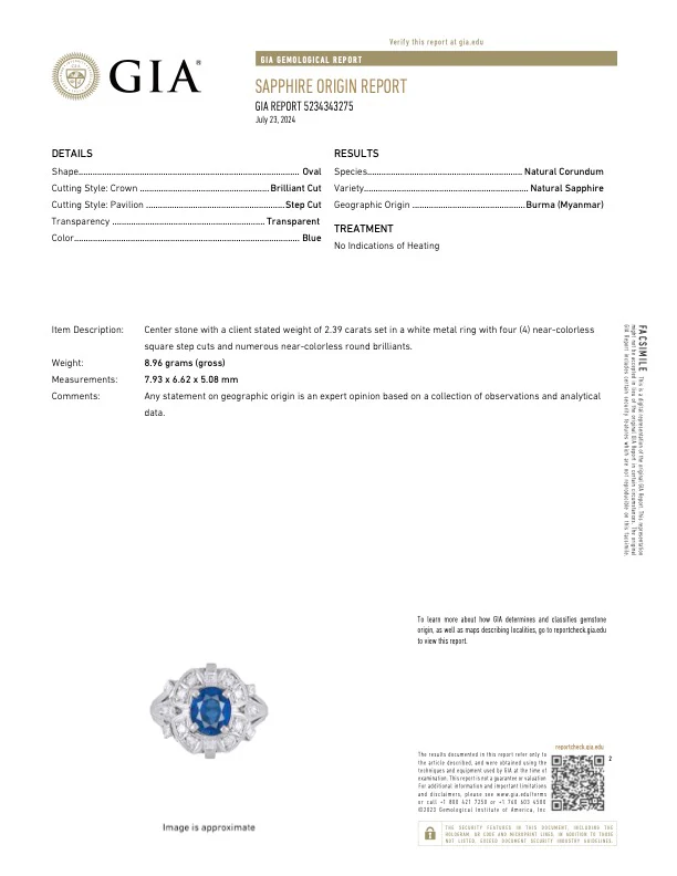 2.39 Carat Burma No Heat Sapphire - GIA - Image 4