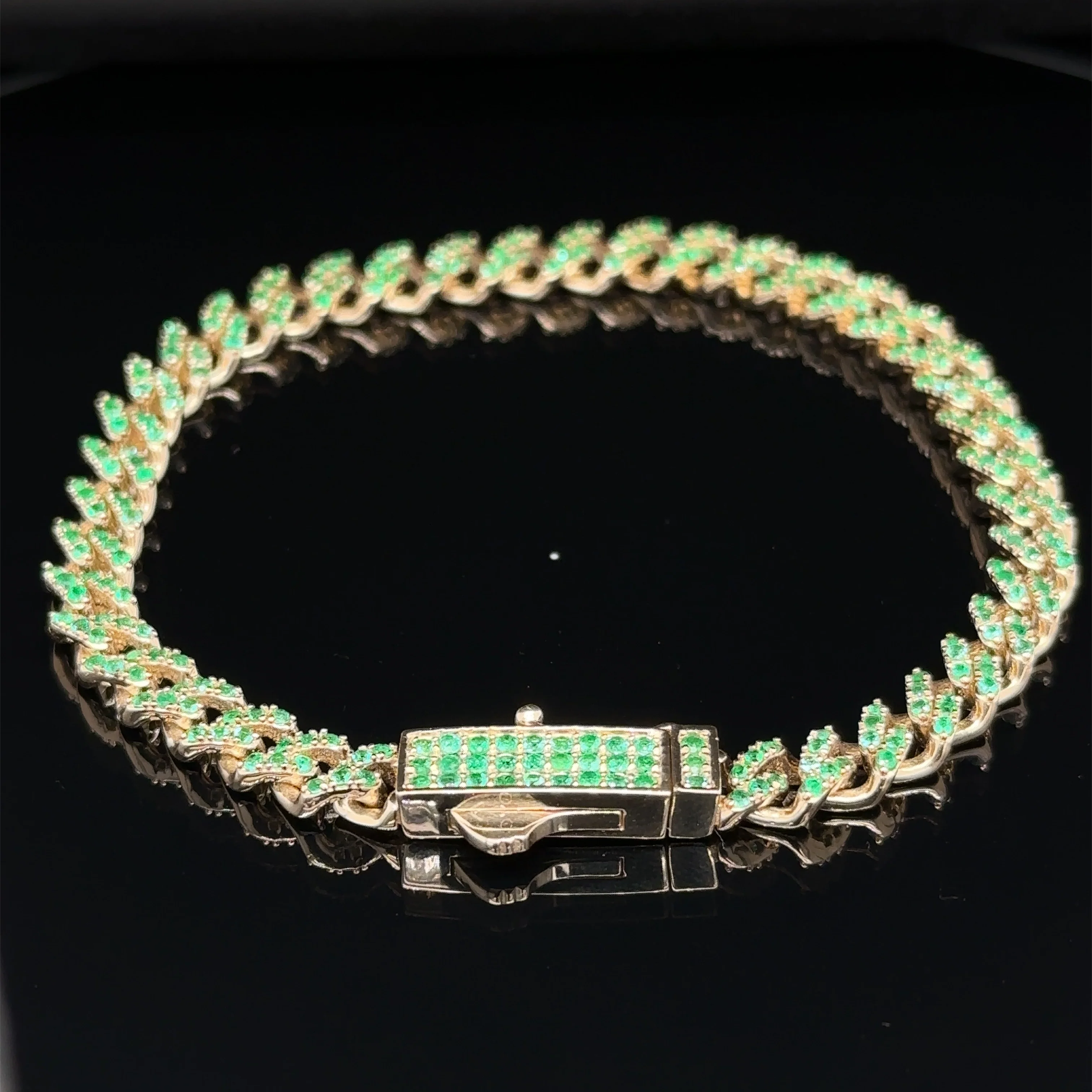 2.50 Carat Emerald Cuban Bracelet - Image 5