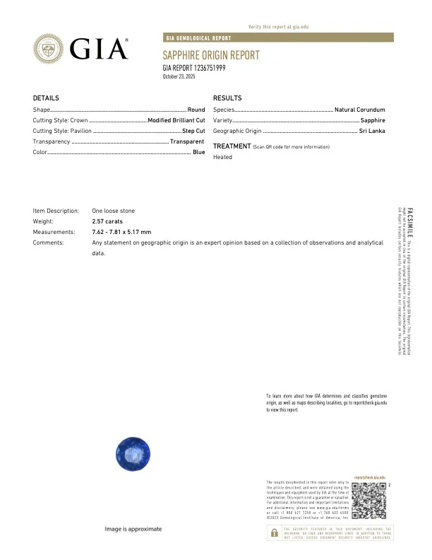 2.57 Carat Blue Sapphire - GIA - Image 2