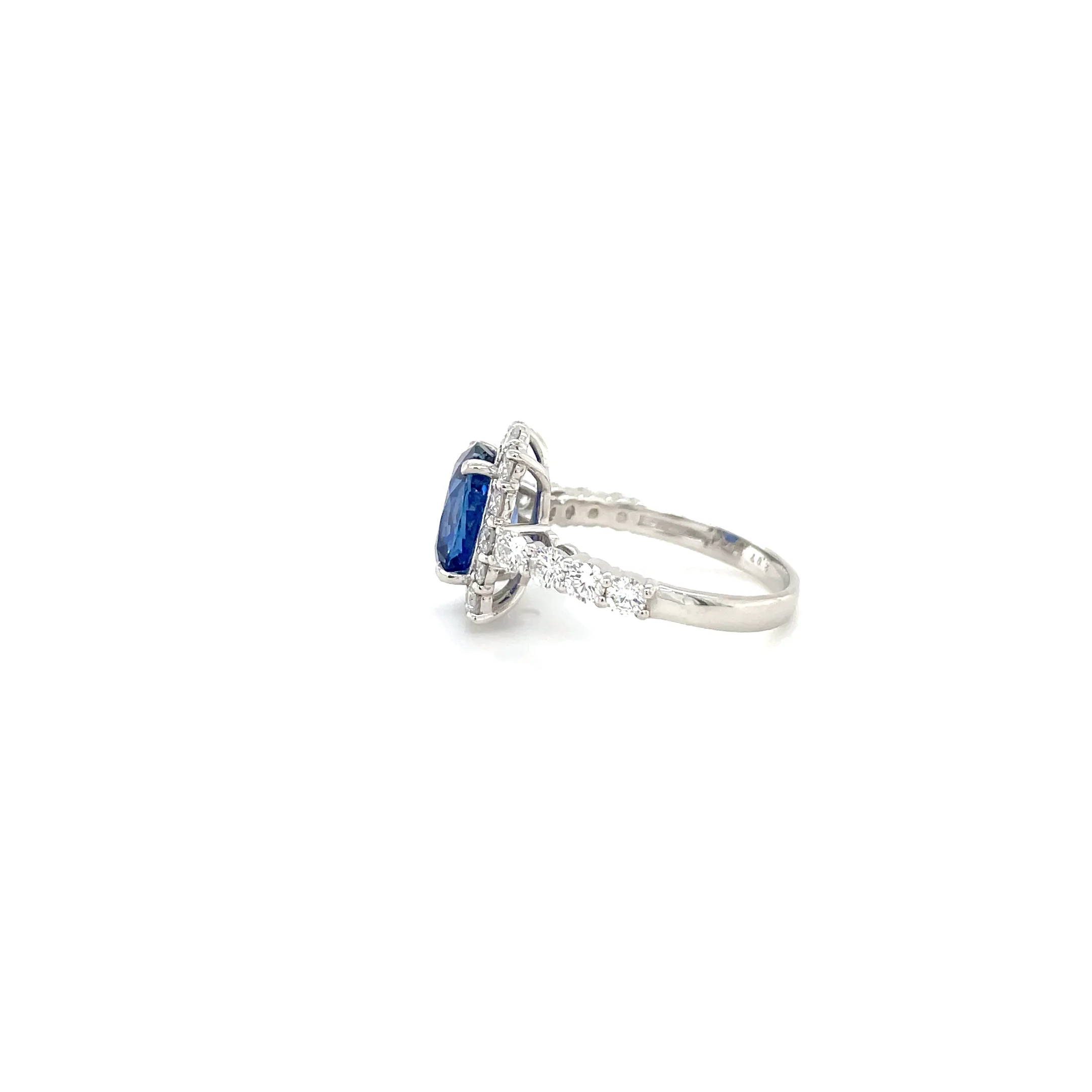 2.97 Carat Sapphire and Diamond Ring - AIGS - Image 2