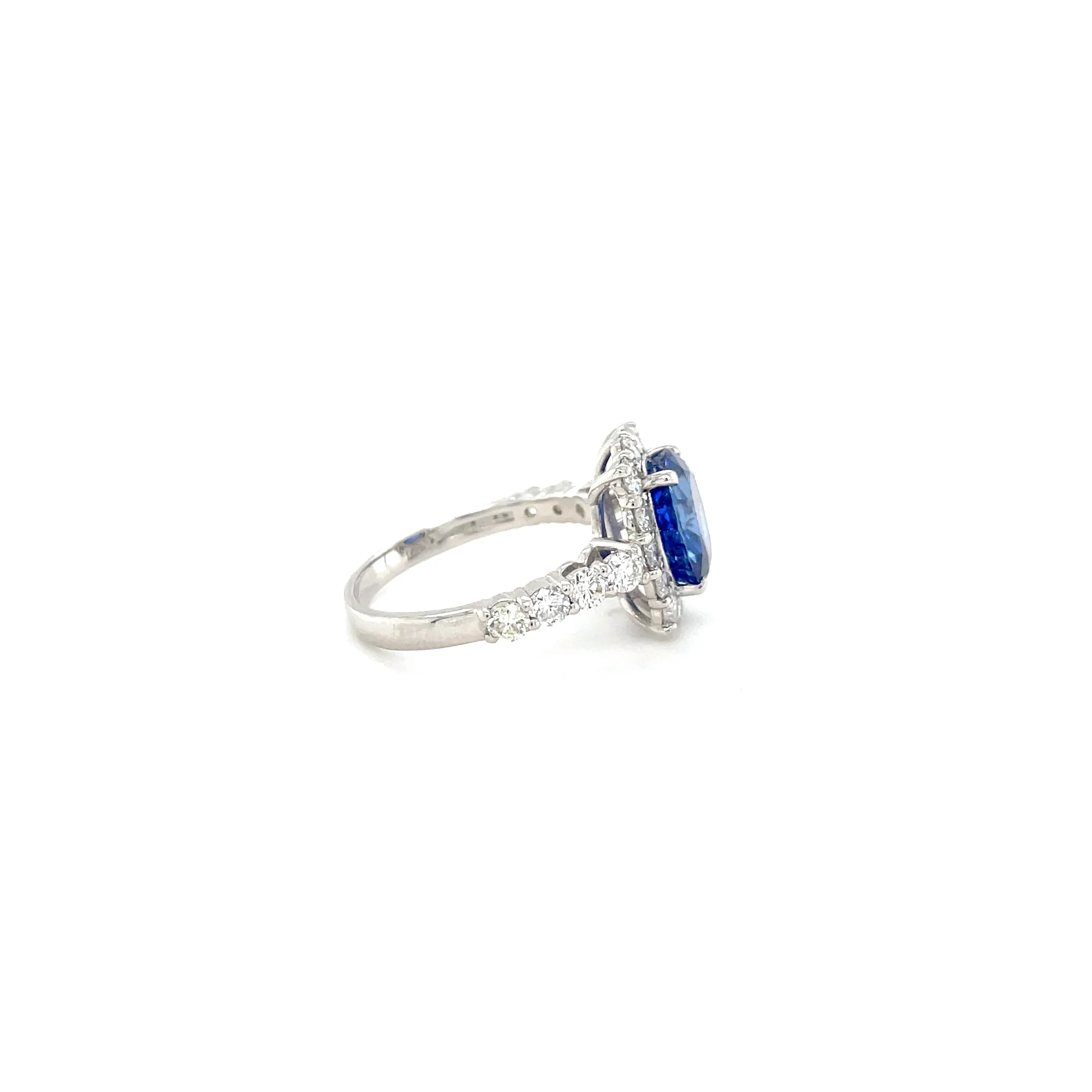 2.97 Carat Sapphire and Diamond Ring - AIGS - Image 4