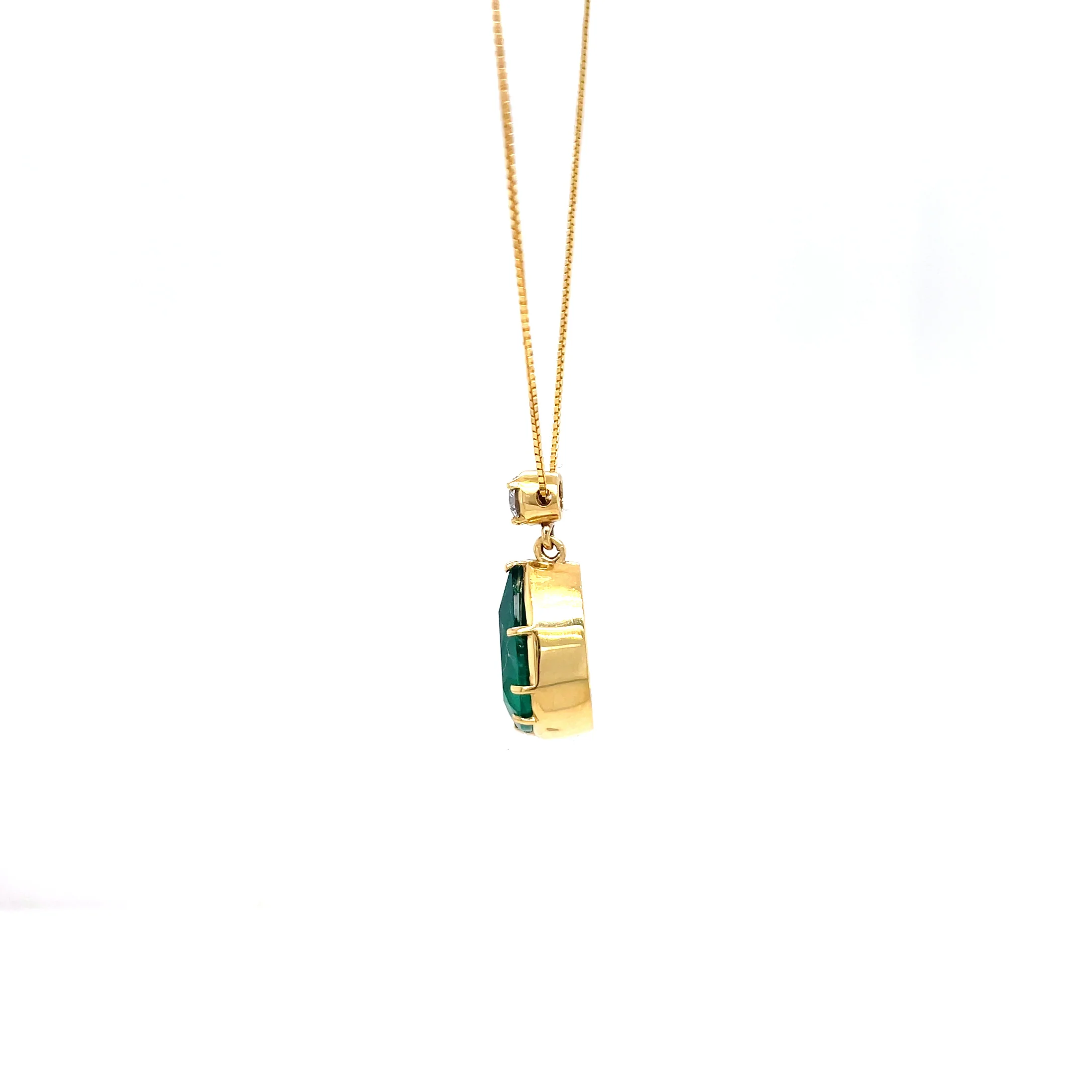3.00 Carat Colombian Emerald and Diamond Pendant Necklace - Image 2