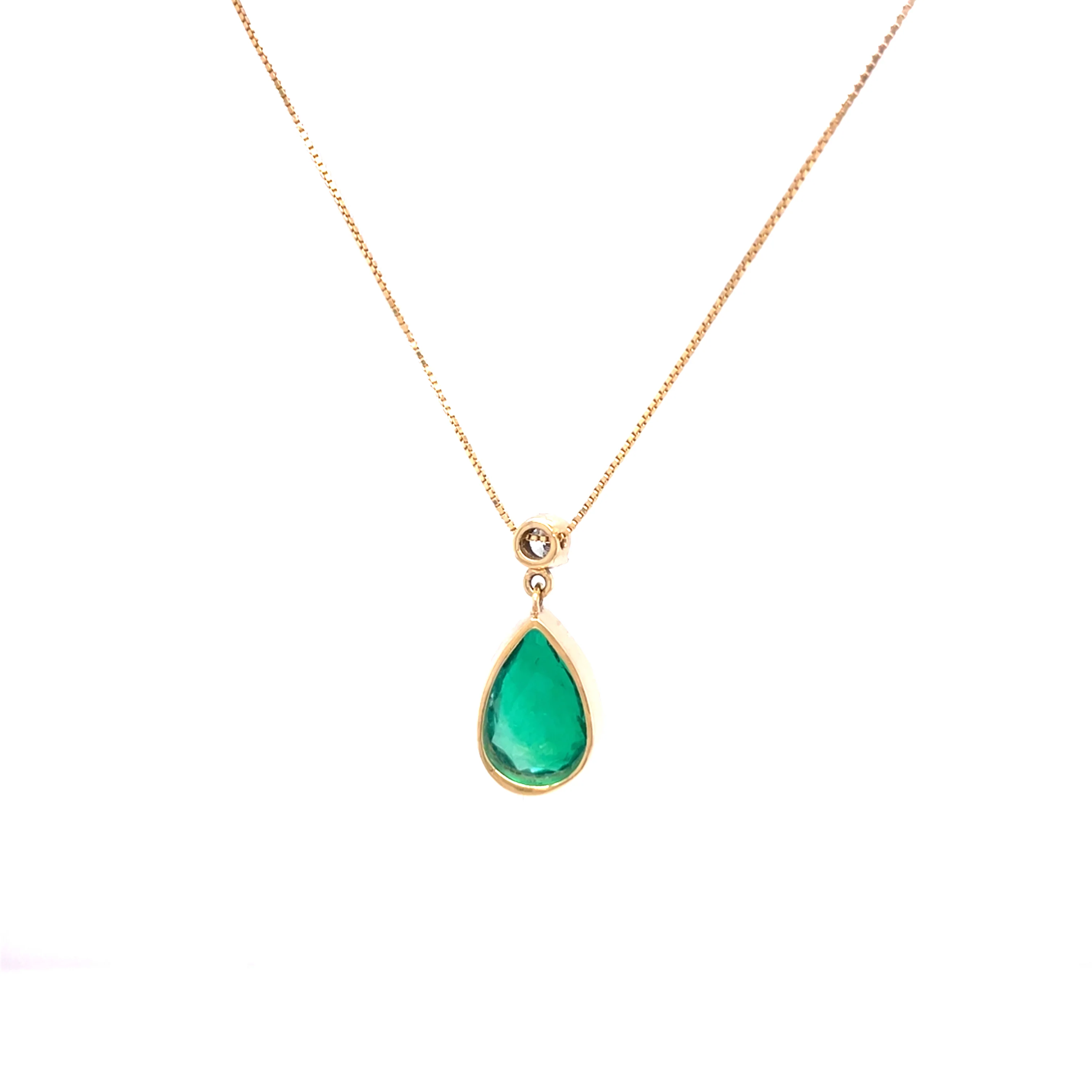 3.00 Carat Colombian Emerald and Diamond Pendant Necklace - Image 3