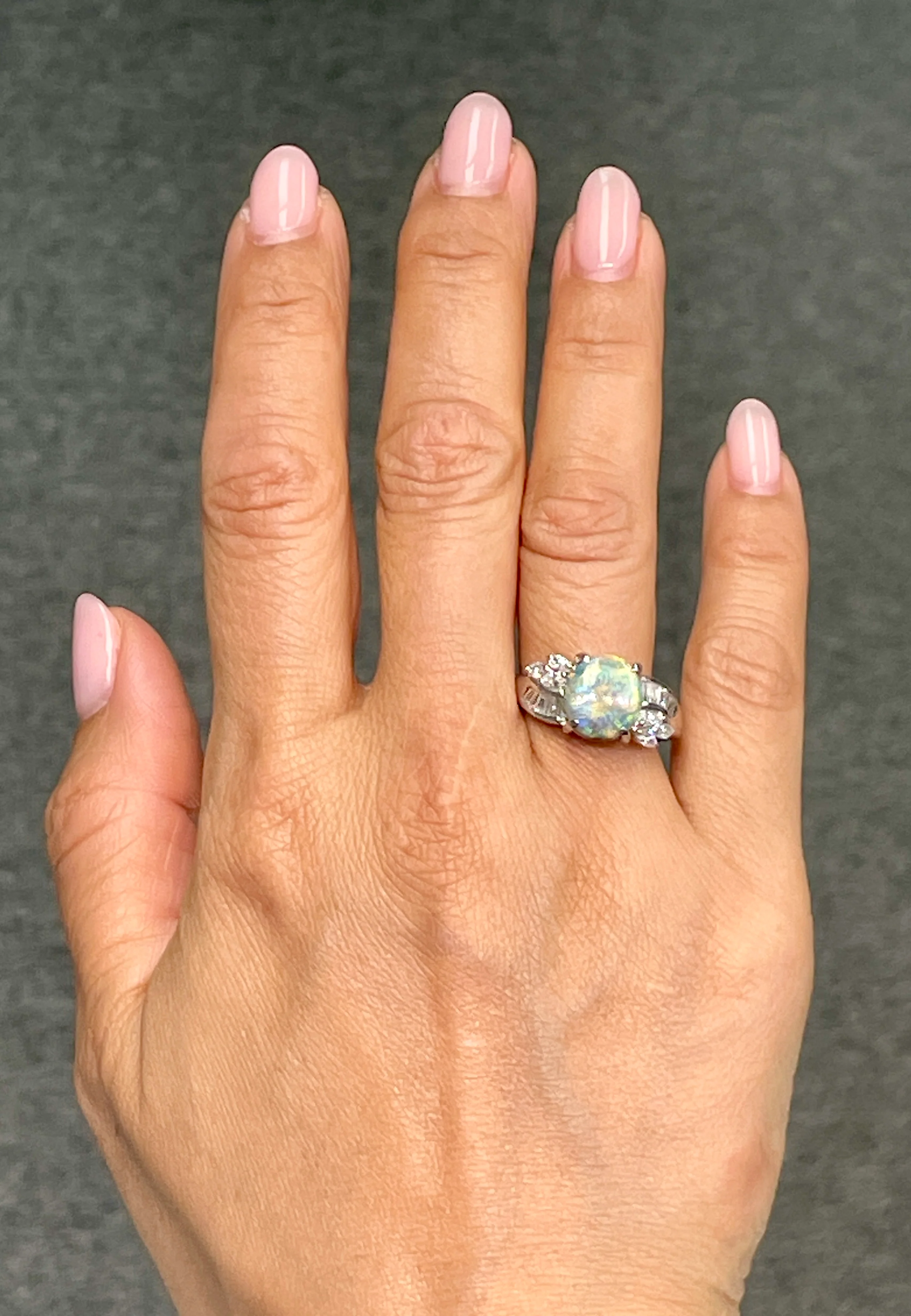 3.03 Carat Opal and Diamond Ring - Image 5