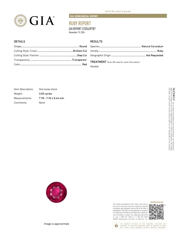 3.03 Carat Ruby - GIA - Image 3