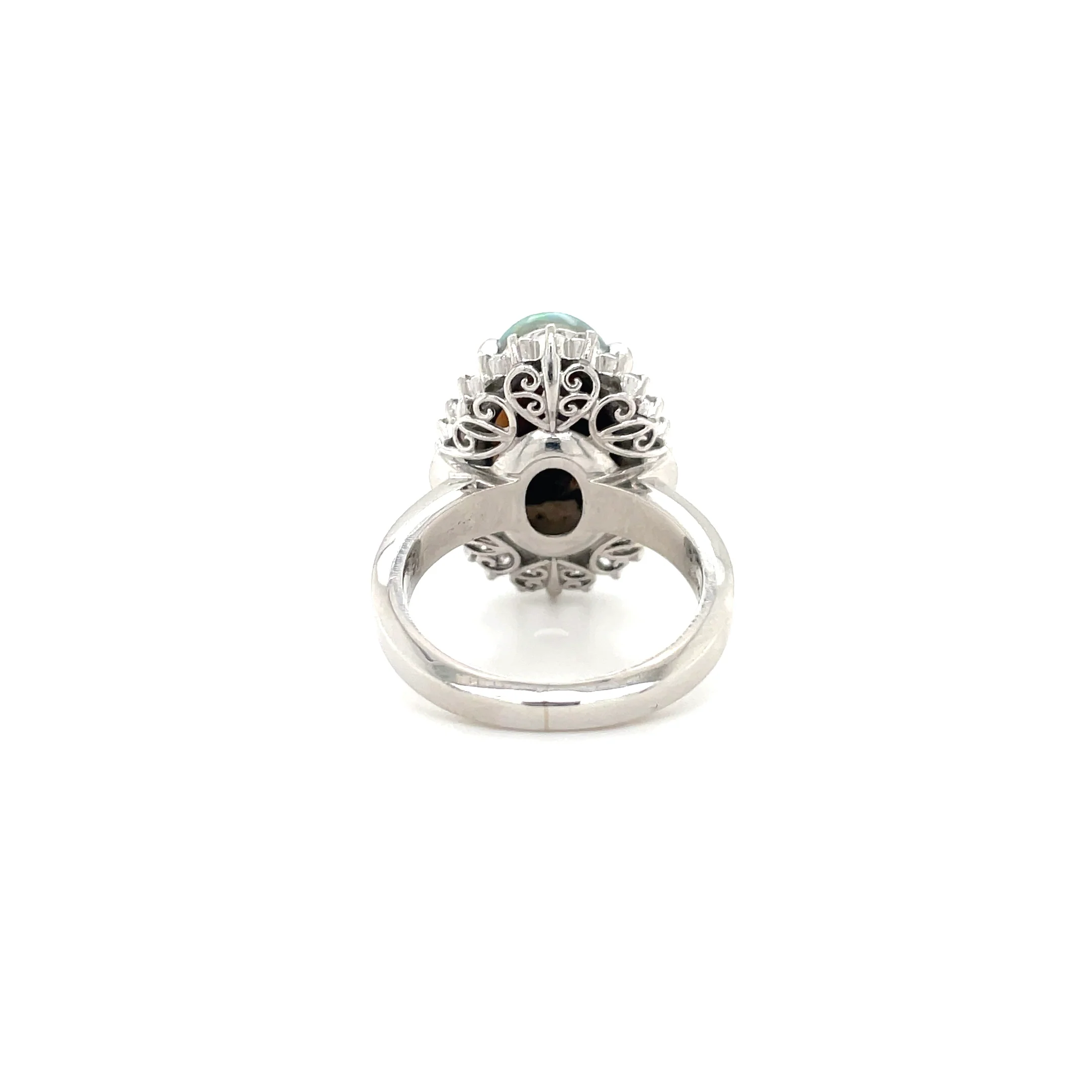 3.57 Carat Black Opal and Diamond Ring - Image 3