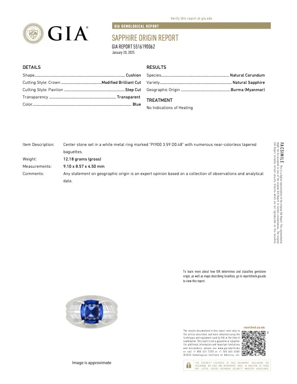 3.59 Carat Burma No Heat Sapphire - GIA - Image 4