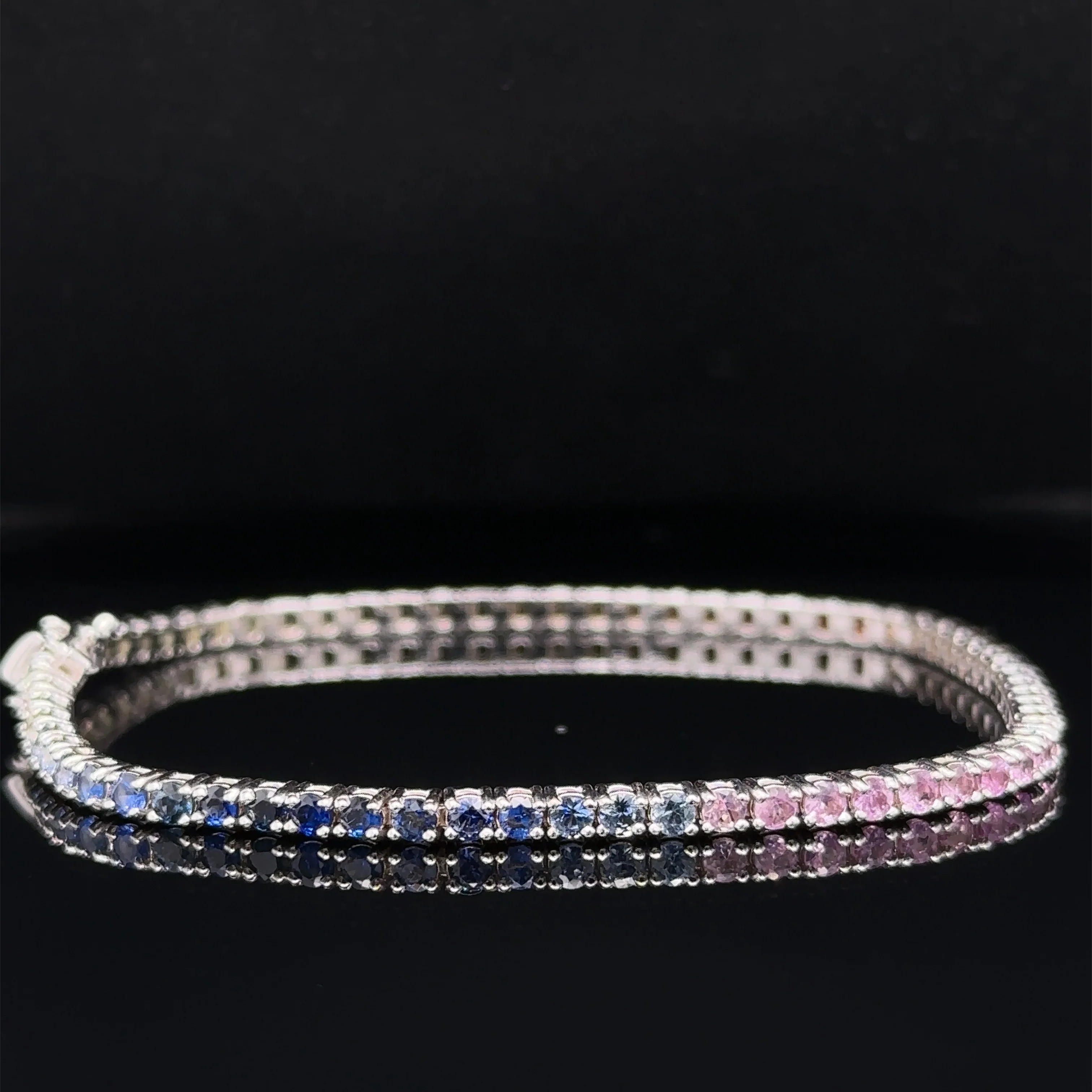 3.10 Carat Rainbow Ombre Sapphire Bracelet - Image 3