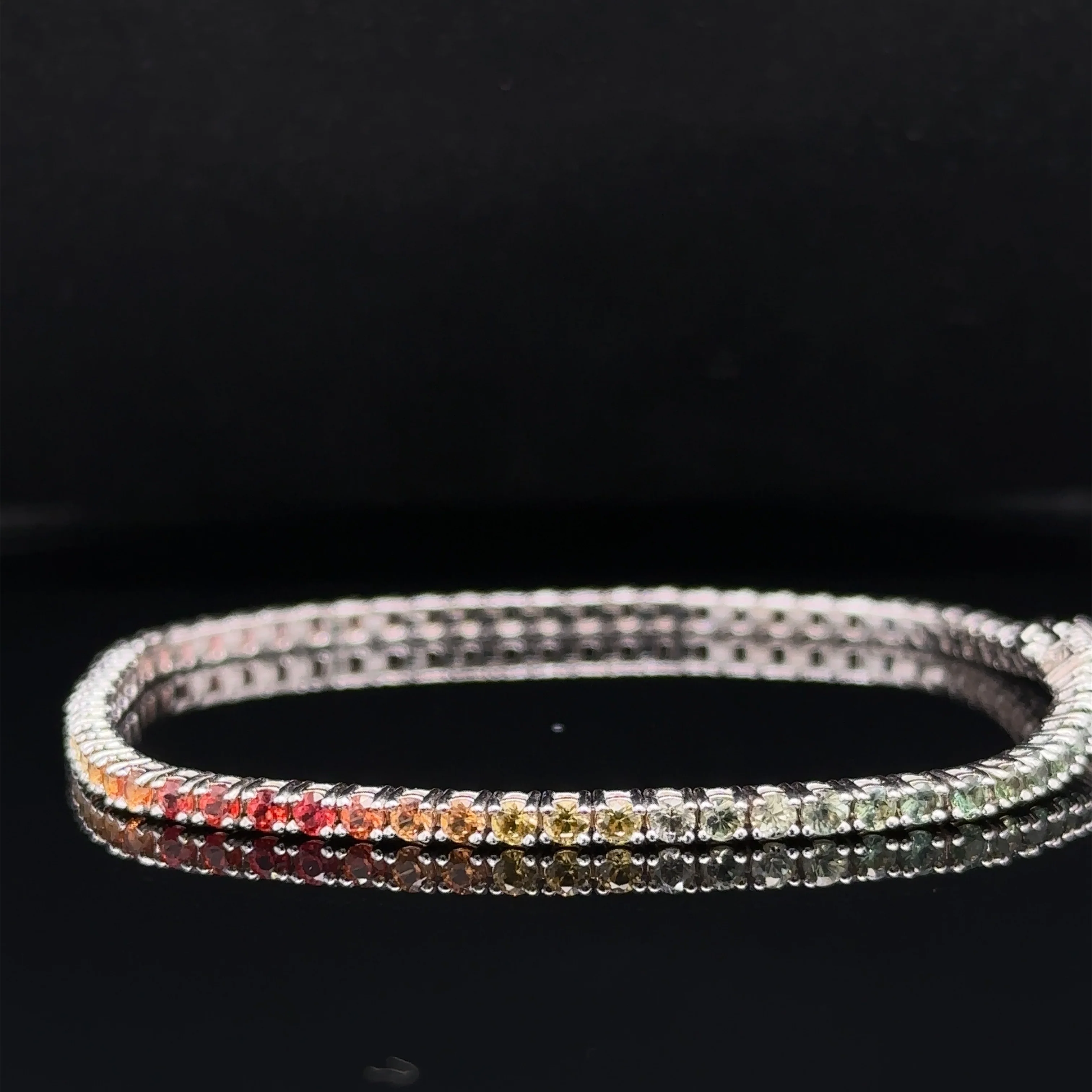 3.10 Carat Rainbow Ombre Sapphire Bracelet - Image 5