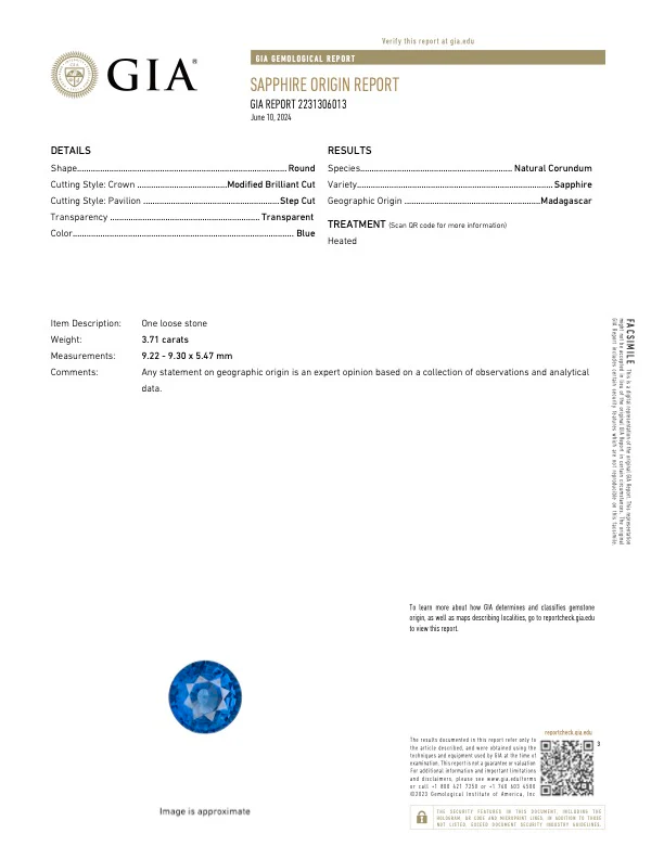 3.71 Carat Blue Sapphire - GIA - Image 3