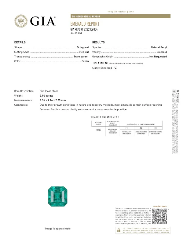 3.90 Carat Brazilian Emerald - GIA - Image 3