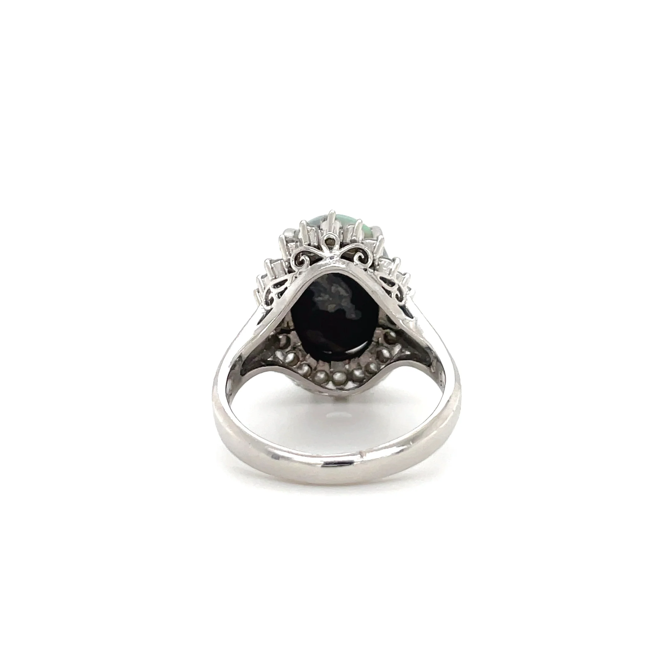 3.95 Carat Black Opal and Diamond Ring - Image 3