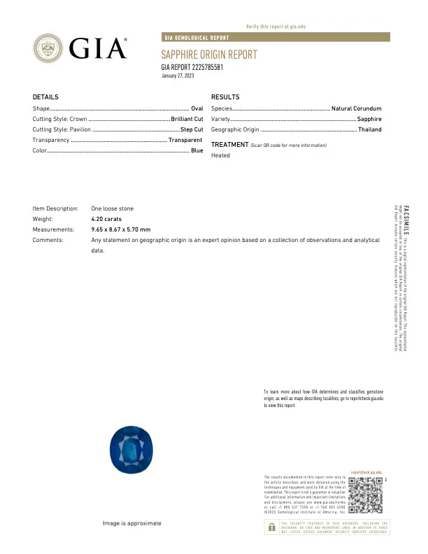 4.20 Carat Blue Sapphire - GIA - Image 3