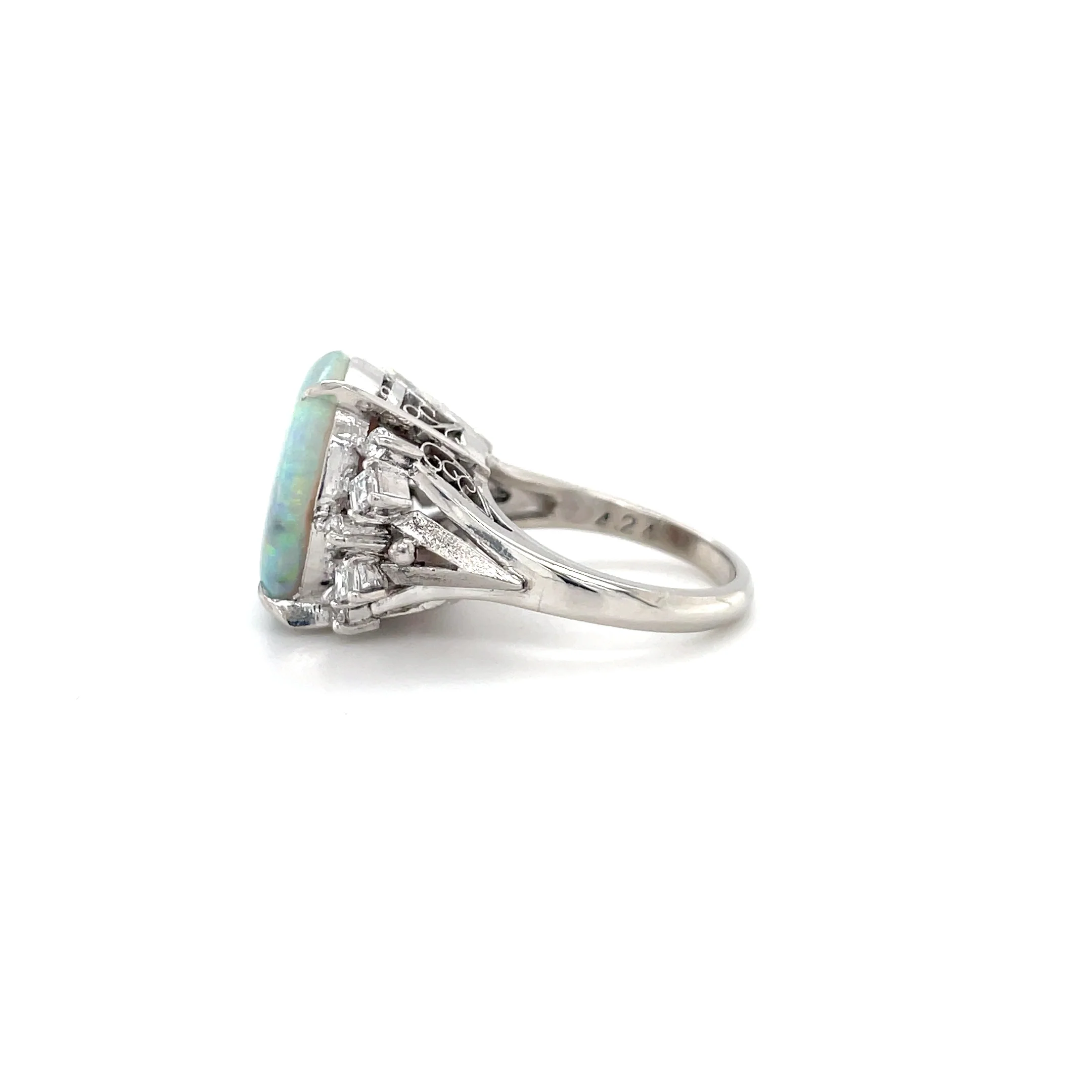 4.24 Carat Opal and Diamond Ring - Image 2