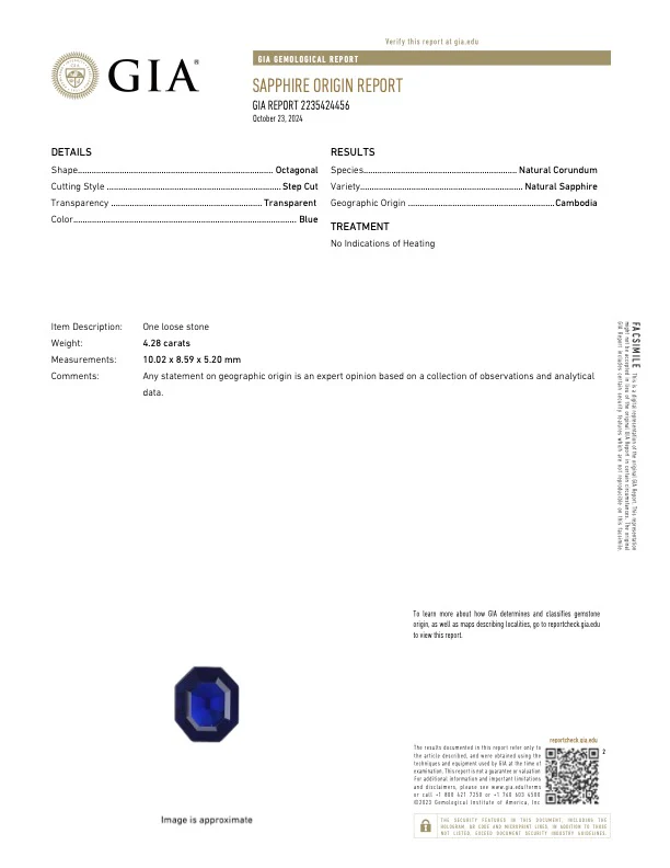 4.28 Carat No Heat Sapphire - GIA - Image 5